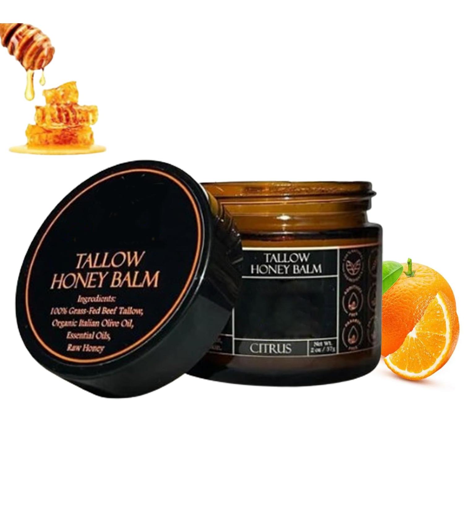 DENERASS Beef Tallow for Skin Tallow Honey Balm Honey Balm Organic Grass-Fed Beef with Raw Deeply Moisturizes The Skin (1 Pc) - Buy Online on GoSupps.com