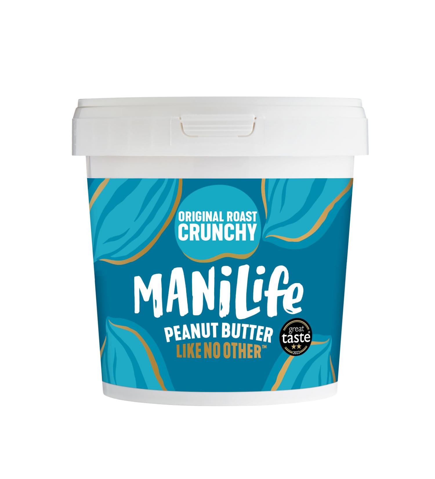  Manilife ManiLife Peanut Butter - Peanut Butter - All Natural Single Origin No Added Sugar No Palm Oil - Original Crunchy (1 x 1kg) - Buy Online on GoSupps.com