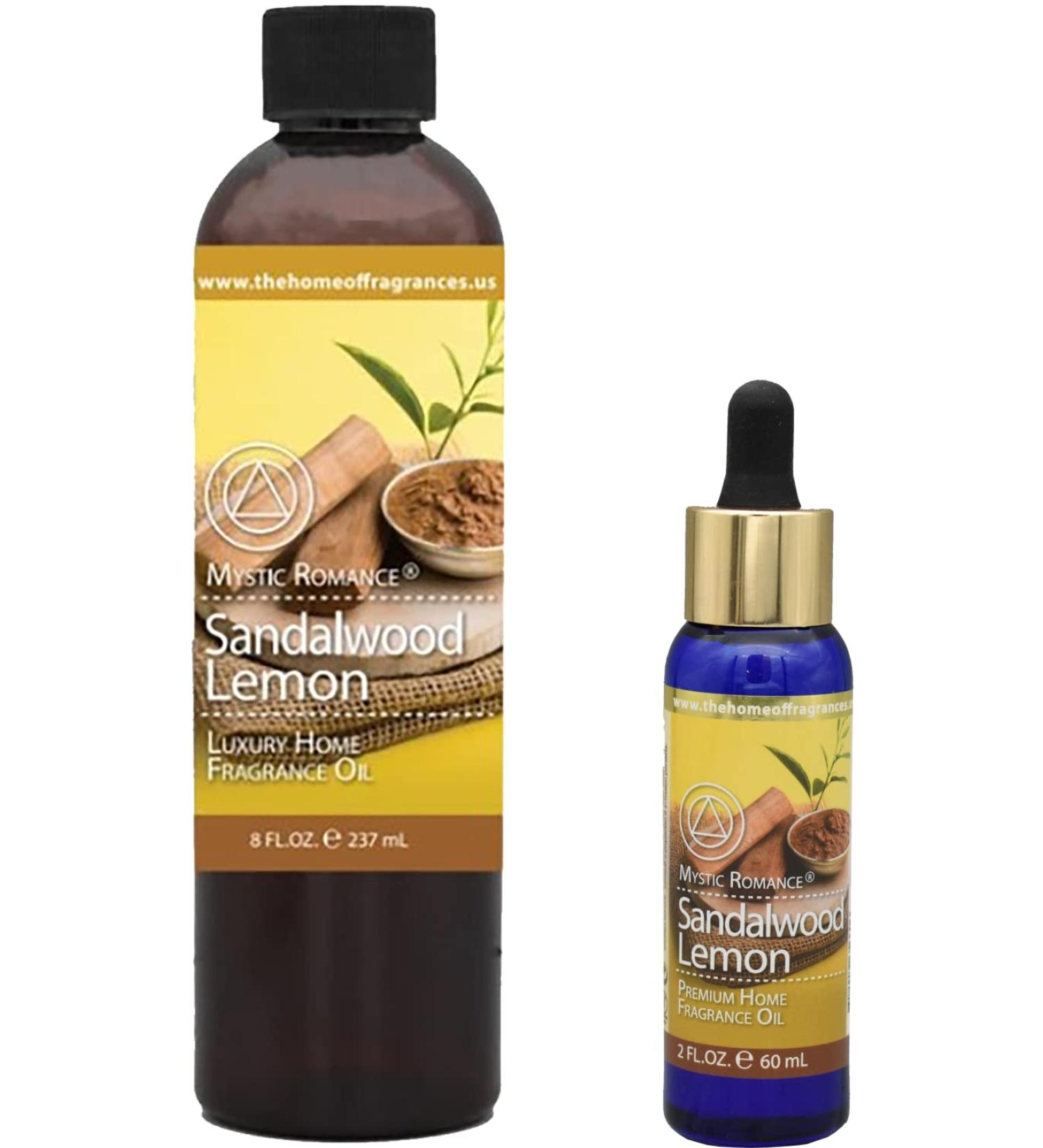 The Home of Fragrances - Set of 2 Bottles of Fragrance Oils - 2oz & 8oz (Sandalwood & Lemon)