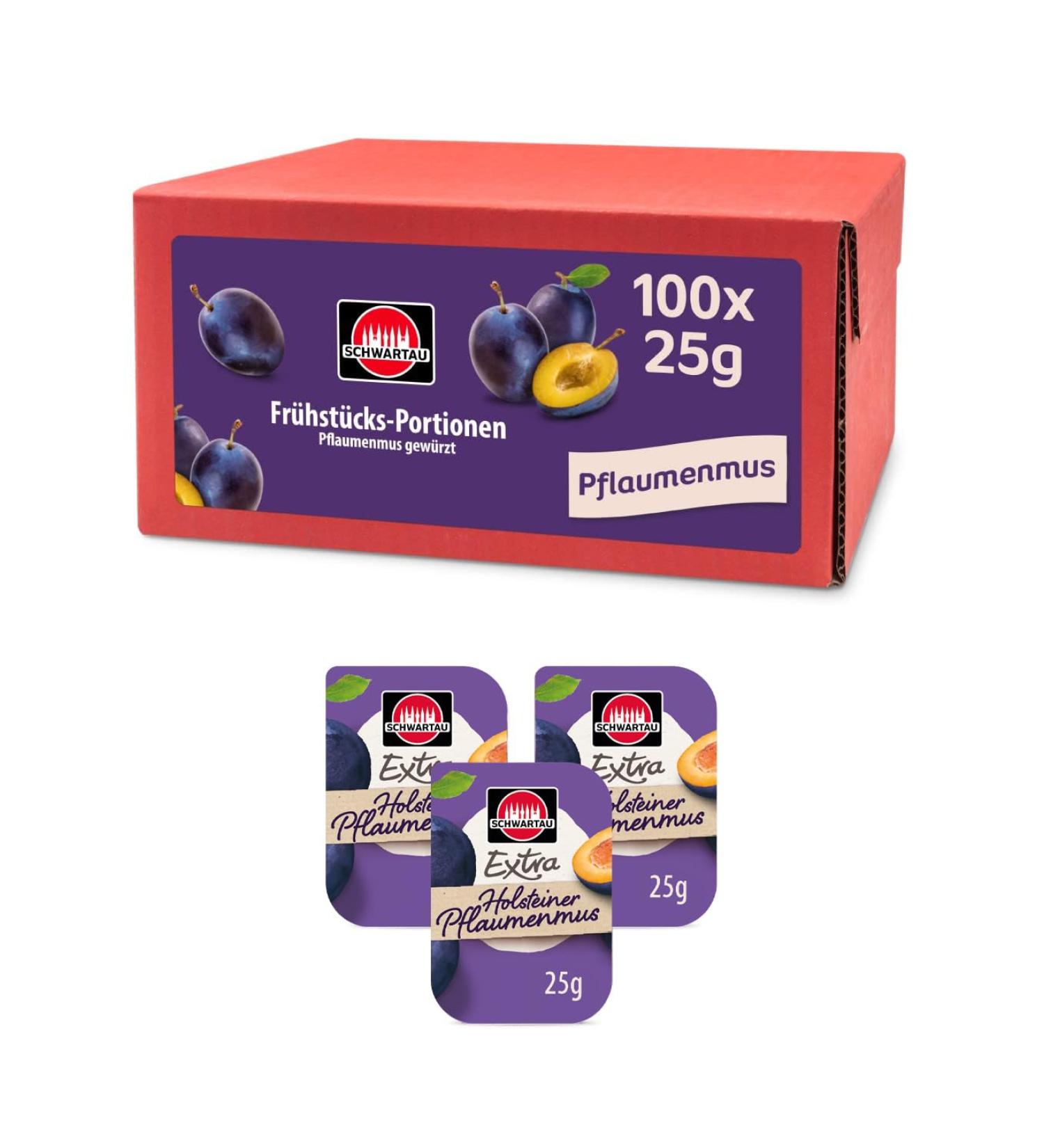 Schwartau Extra Plum Jam Portions - 100x25g Bulk Pack | Premium International Shipping - Buy Online on GoSupps.com