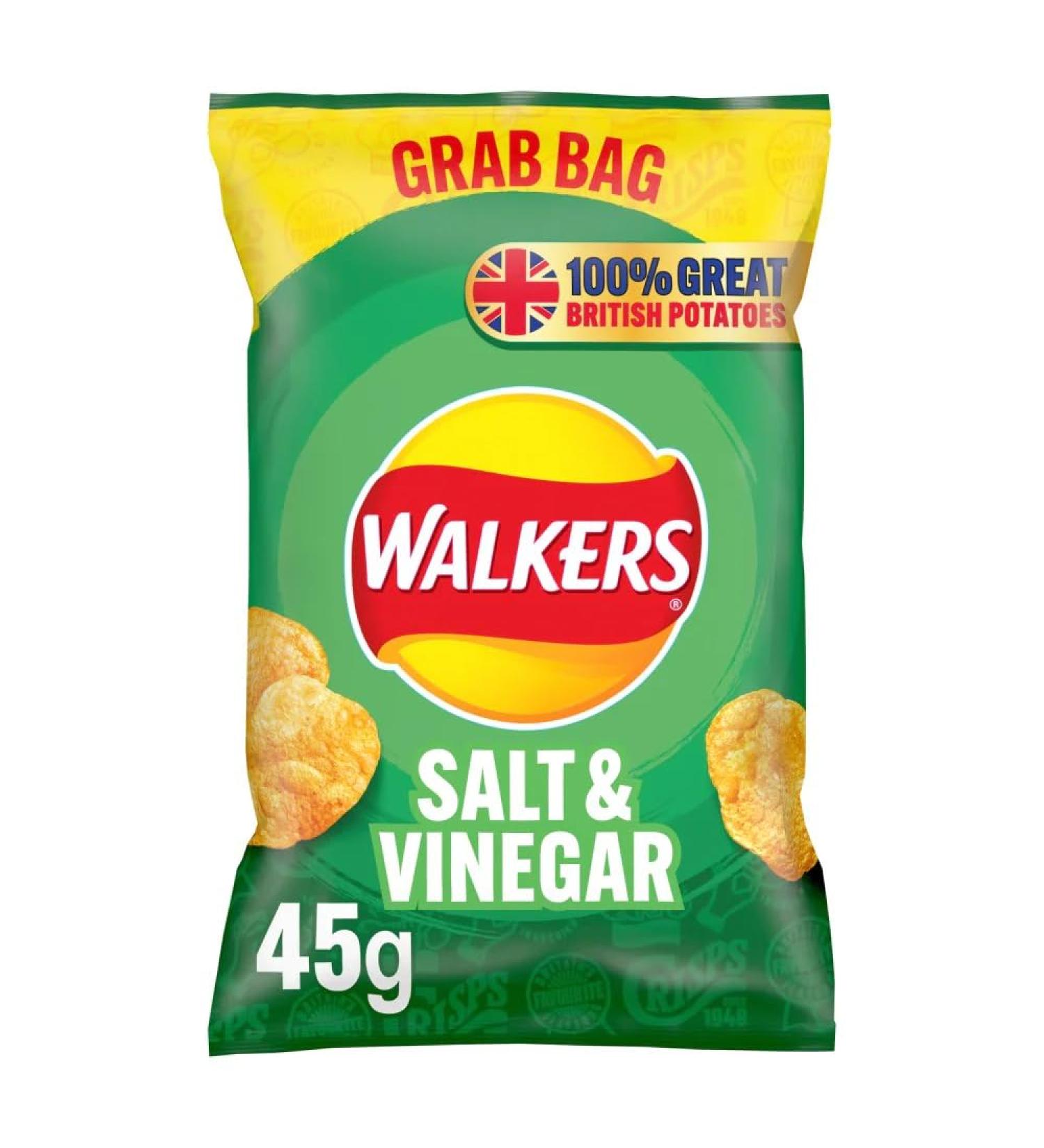 Walkers Salt & Vinegar Crisps 45g-Food