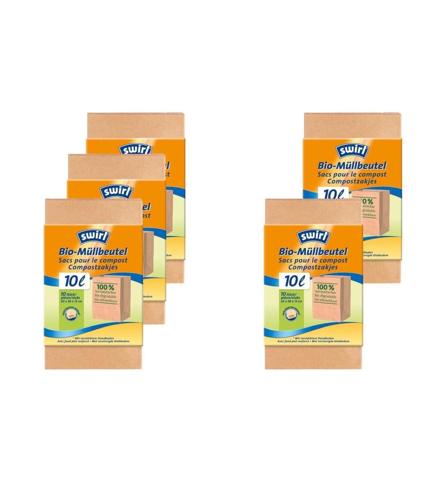 Swirl organic waste paper bags 10L 10 pieces (pack of 5)