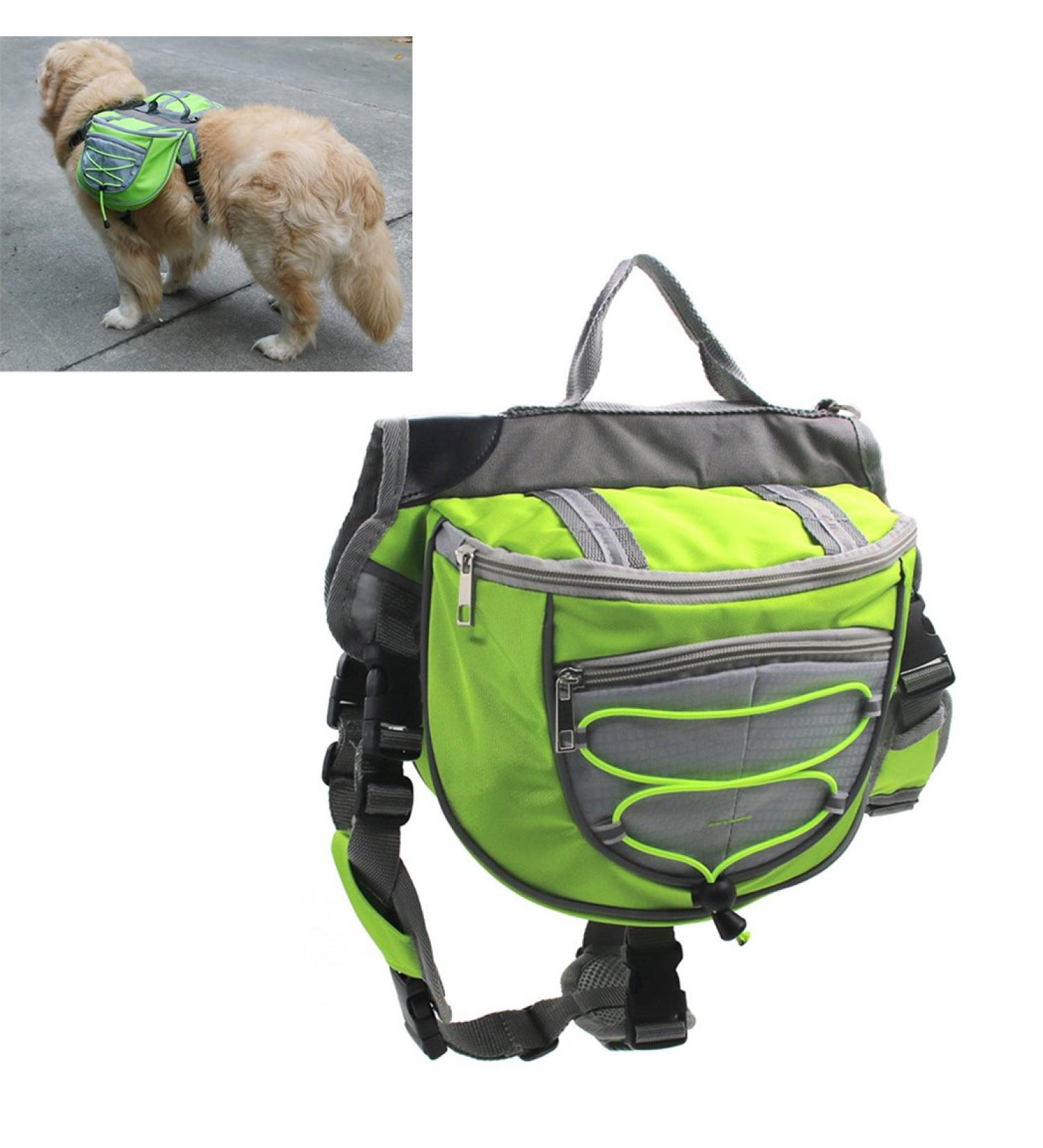 XIAOYU Dog Backpack | Adjustable Saddle Bag Harness Carrier for Travel Hiking & Camping - Green MM Green - Buy Online on GoSupps.com
