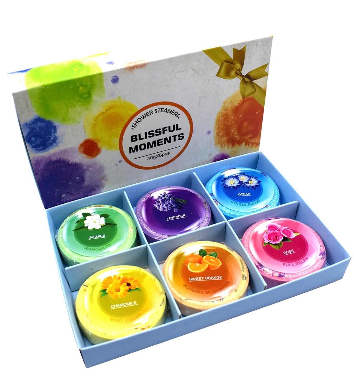 YinQin Shower Steamer Aromatherapy 6PCS - Natural Essential Oils for Stress Relief | Bath Bomb Gift Set for Women - Birthday, Christmas, Mother's Day, Valentines - Buy Online on GoSupps.com