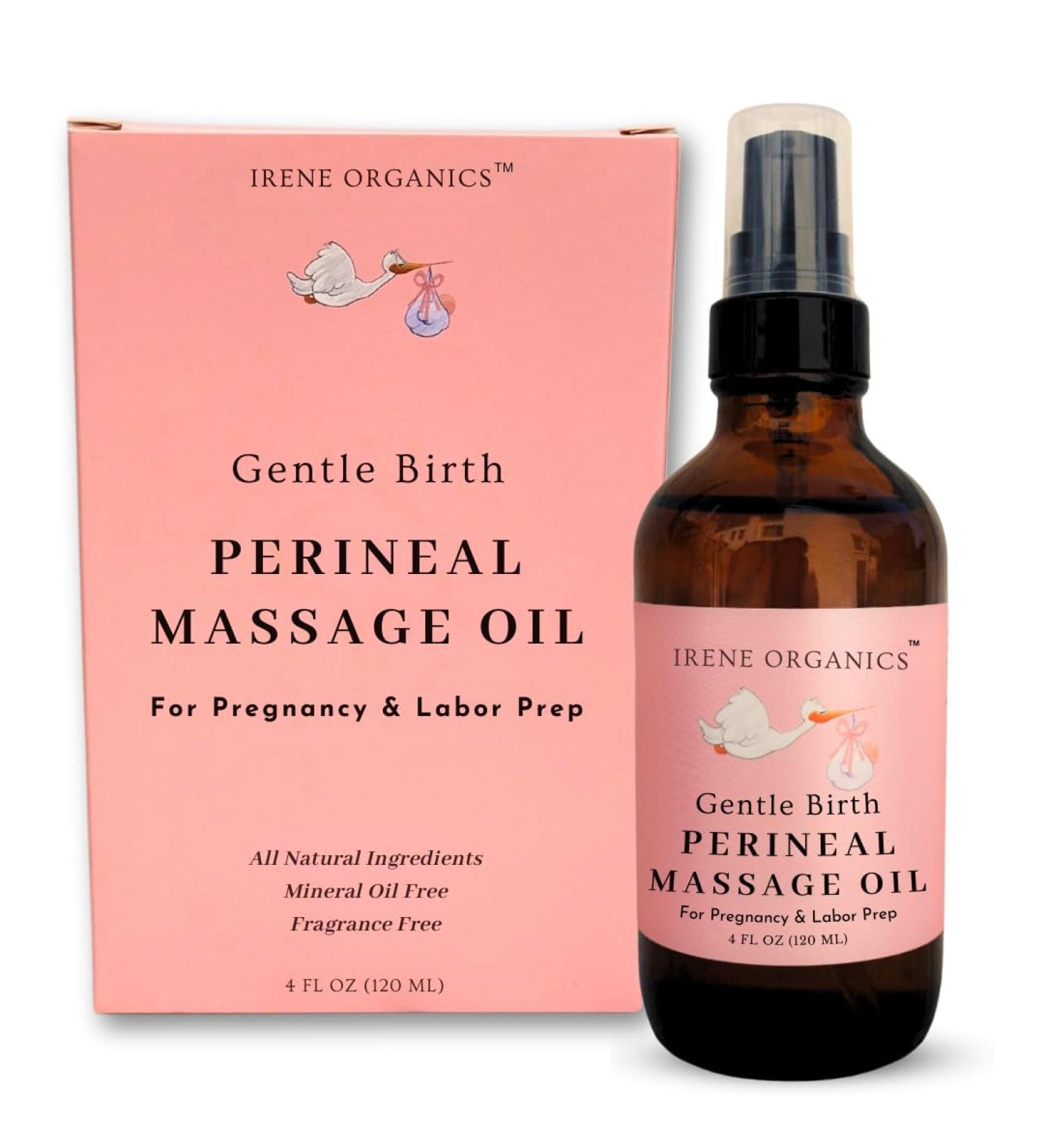 Organic Perineal Massage Oil Spray - Irene Organics | All-Natural Pregnancy & Postpartum Care to Prevent Tearing | Third Trimester Must-Have - Buy Online on GoSupps.com
