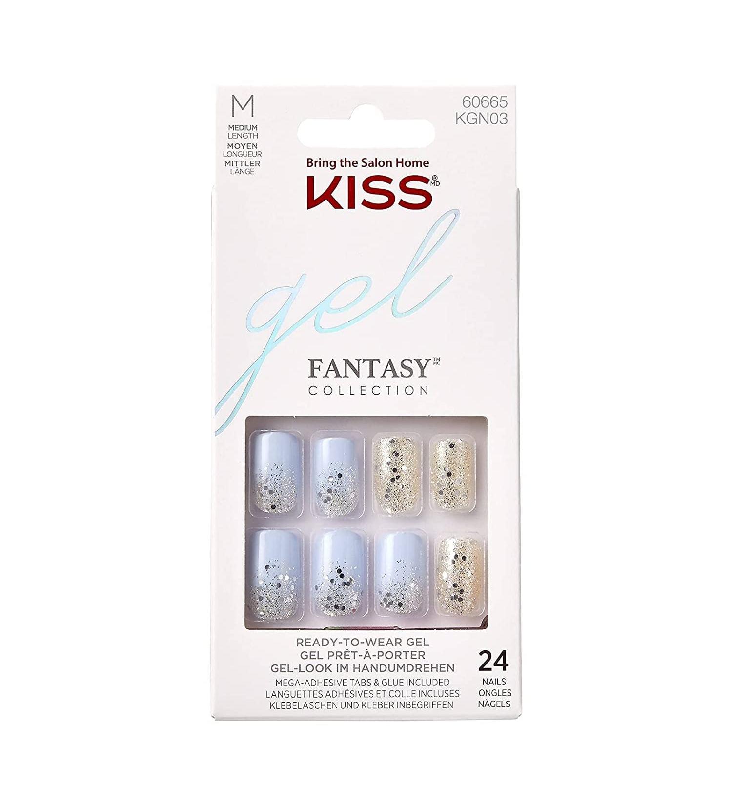 Kiss Gel Fantasy Nails - Painted Veil 24 Pieces | Trendy Press-On Nail Art for Easy Glam - International Shipping Available - Buy Online on GoSupps.com