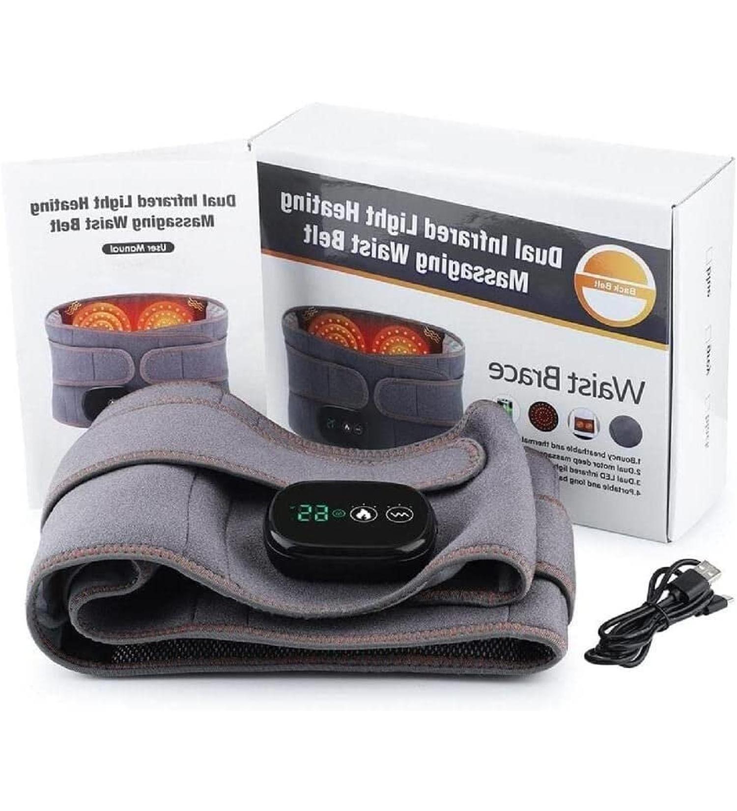 JLASDR USB Heated Neck & Waist Belt - Electric Massage for Back Pain Relief & Lumbar Support - Buy Online on GoSupps.com