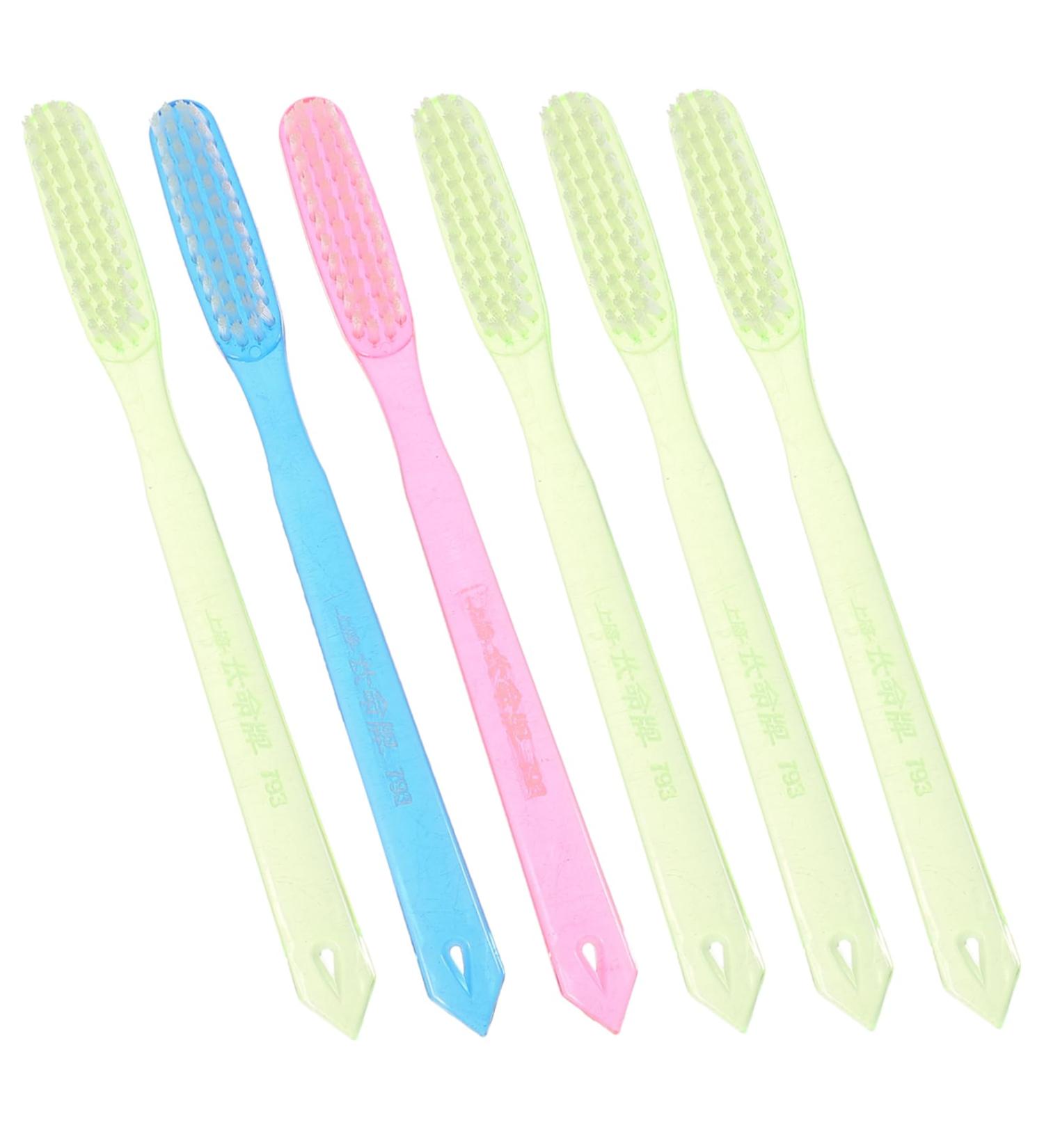 6pcs Colorful XXL Hard Toothbrushes - Travel-Friendly Brushes for Adults | Durable & Stylish Oral Care - Buy Online on GoSupps.com