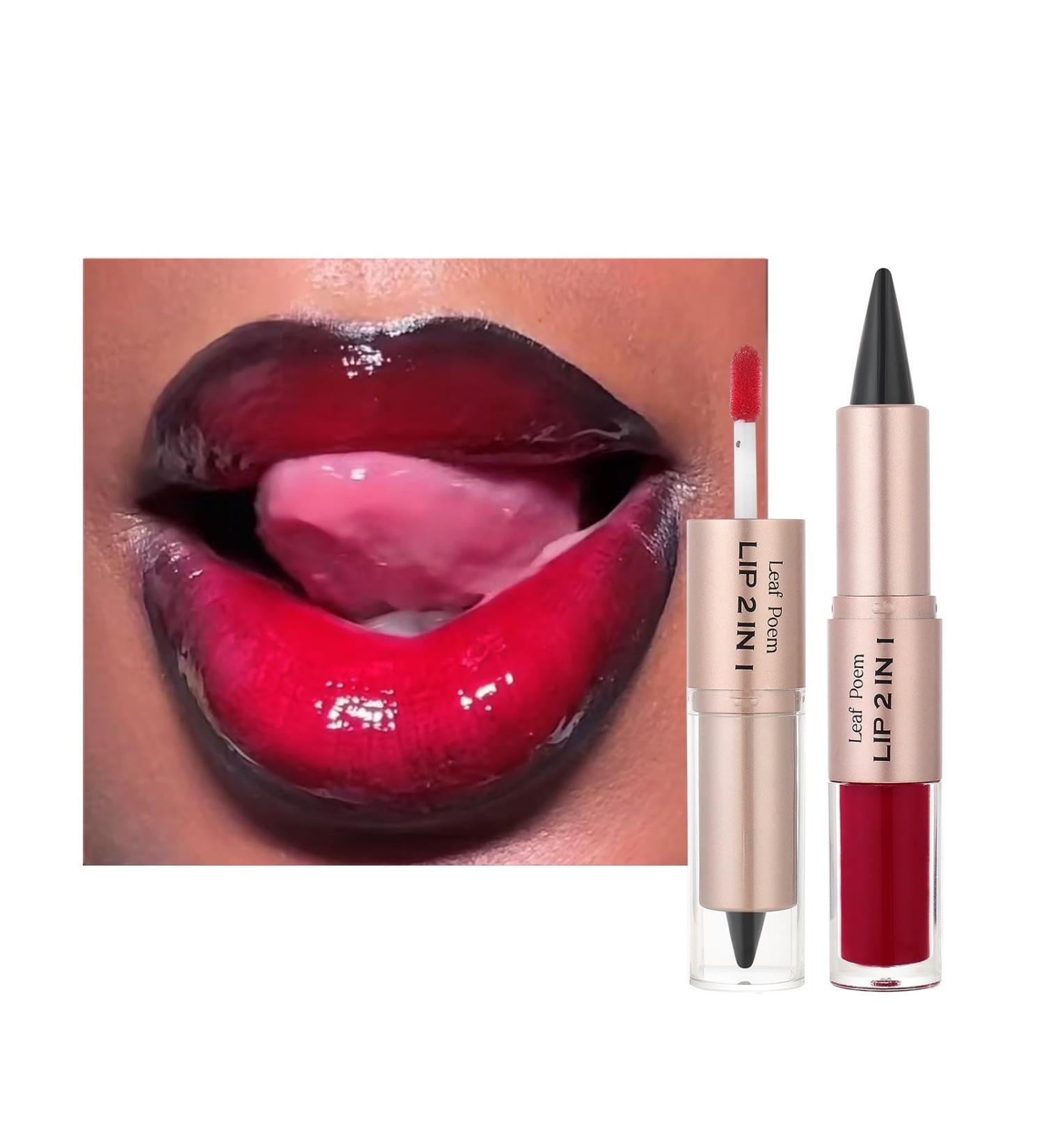  Beliky Girl 2-in-1 Double-Ended Lip Pencil and Liquid Lipstick Moisturizing Plumping Glossy Mirror-Effect Long-Lasting and Highly Pigmented Sculpt Velvet - Versatile Makeup for Women (#02) - Buy Online on GoSupps.com