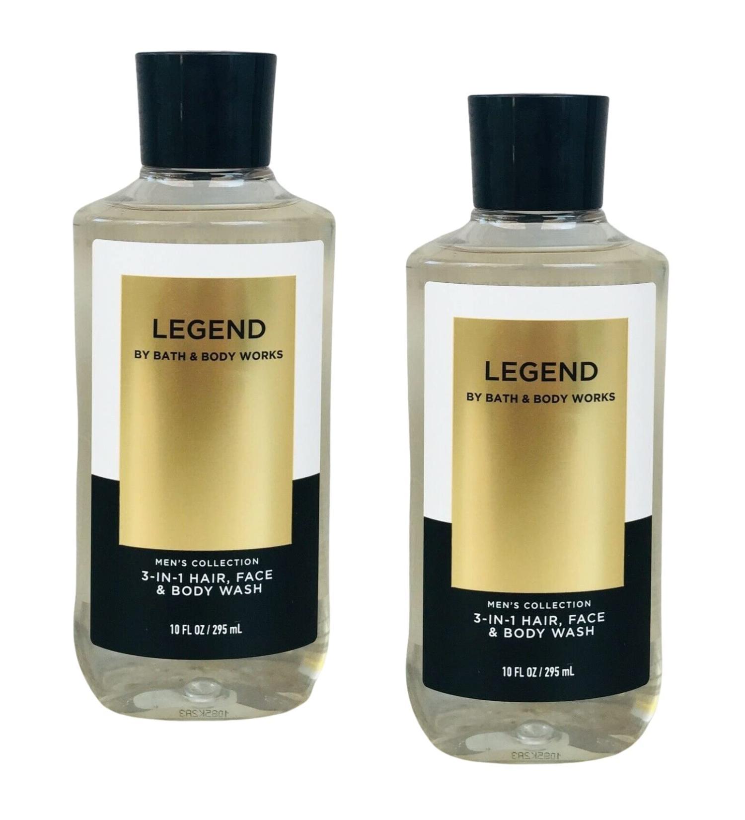 Bath and Body Works For Men 3-in-1 Hair Face & Body Wash - Value Pack lot of 2 - Full Size (Legend) Legend 10 Fl Oz (Pack of 2)