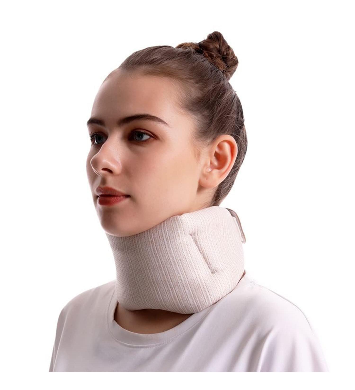 Adjustable Neck Support Brace for Pain Relief - Soft Sponge Ergonomic Cervical Collar for Men, Women, Elderly - Breathable & High Elastic - Light Brown - Buy Online on GoSupps.com
