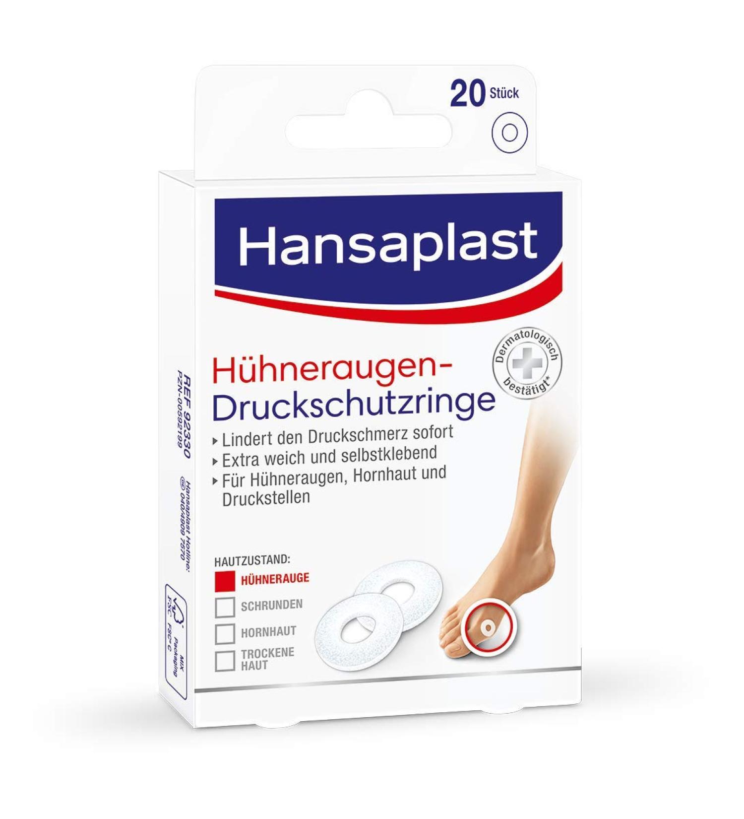 Buy Hansaplast Chicken Eye Rings - 20 Pieces for Immediate Pain Relief | Skin-Friendly Foot Protection Against Shoe Pressure - Buy Online on GoSupps.com