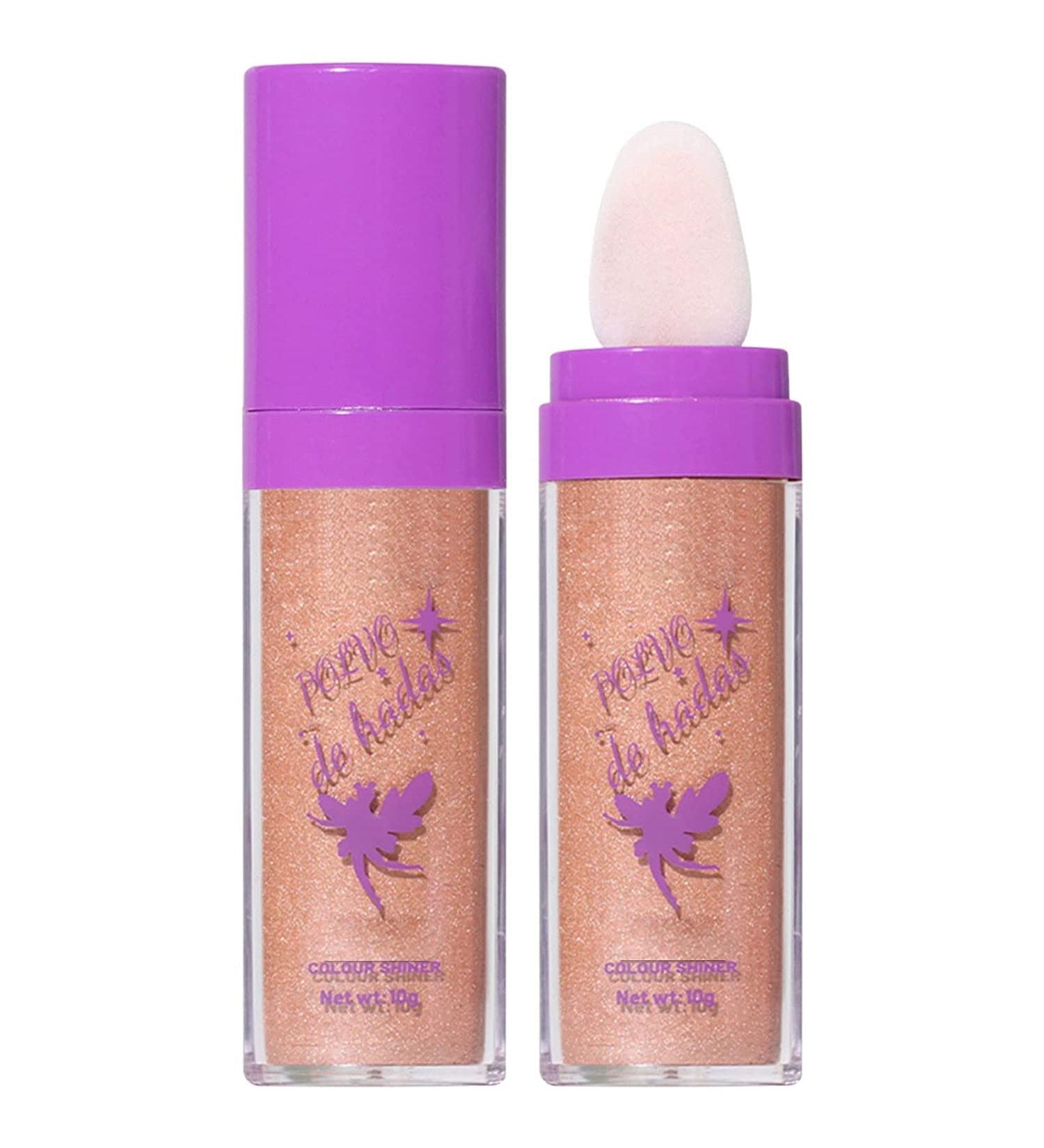 Fairy Highlighter Powder Body Highlighter to Brighten Contouring Natural Three-Dimensional Repairing Blush with Sponge Head Professional Face Eyeshadow Lips Hair Glitter Make up (Gold Brown) - Buy Online on GoSupps.com