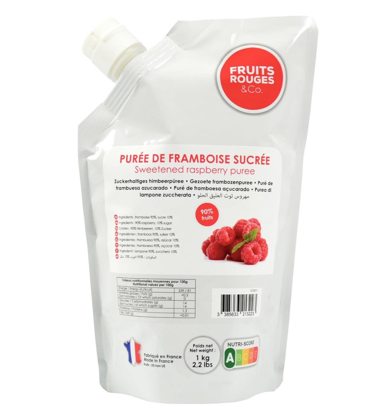 Fruit puree - Raspberry 1kg - RED FRUITS & Co.