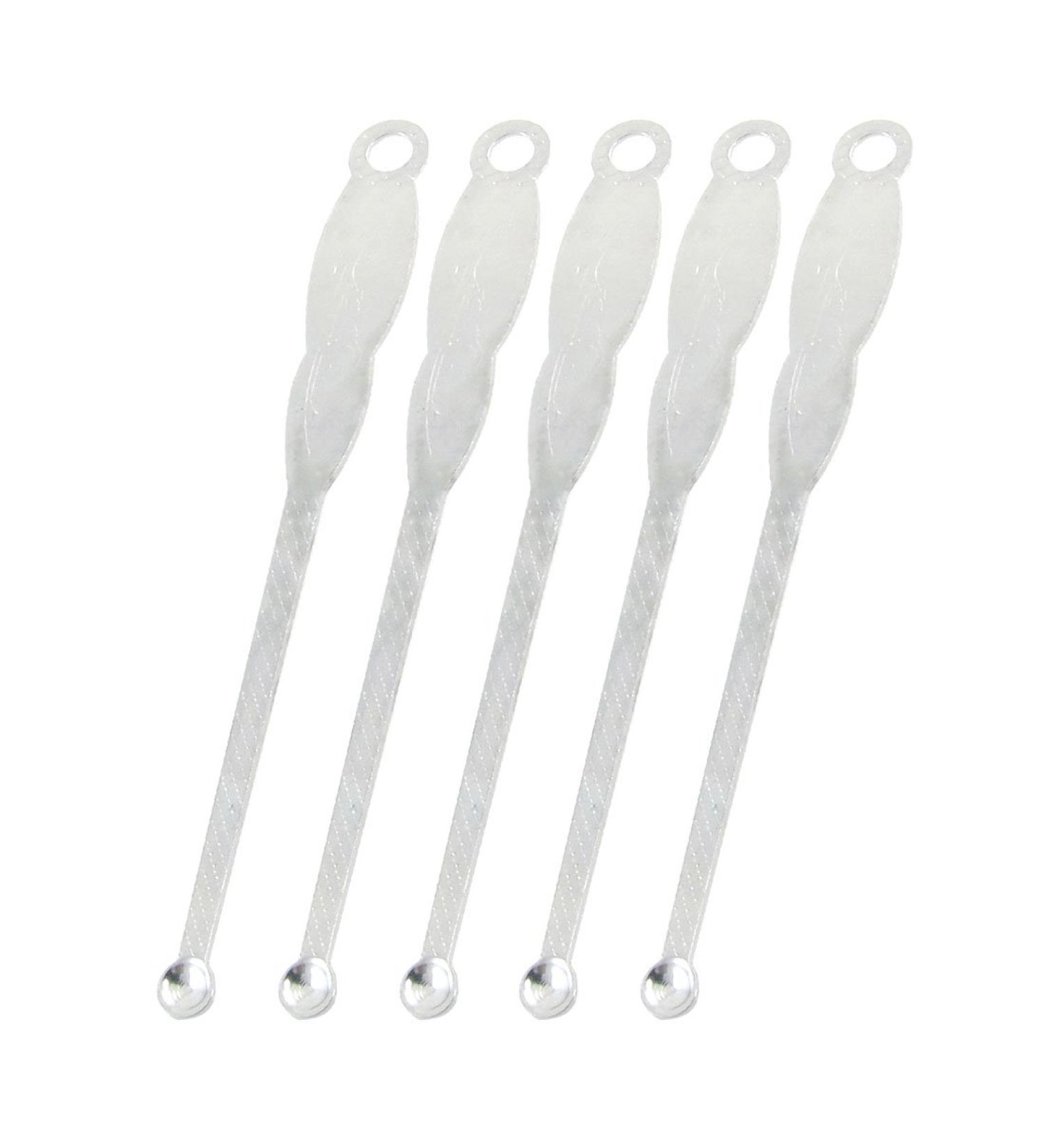 uxcell 5 Pcs Silver Tone Flower Print Round Ear Spoon Metal Earwax Remover Curette