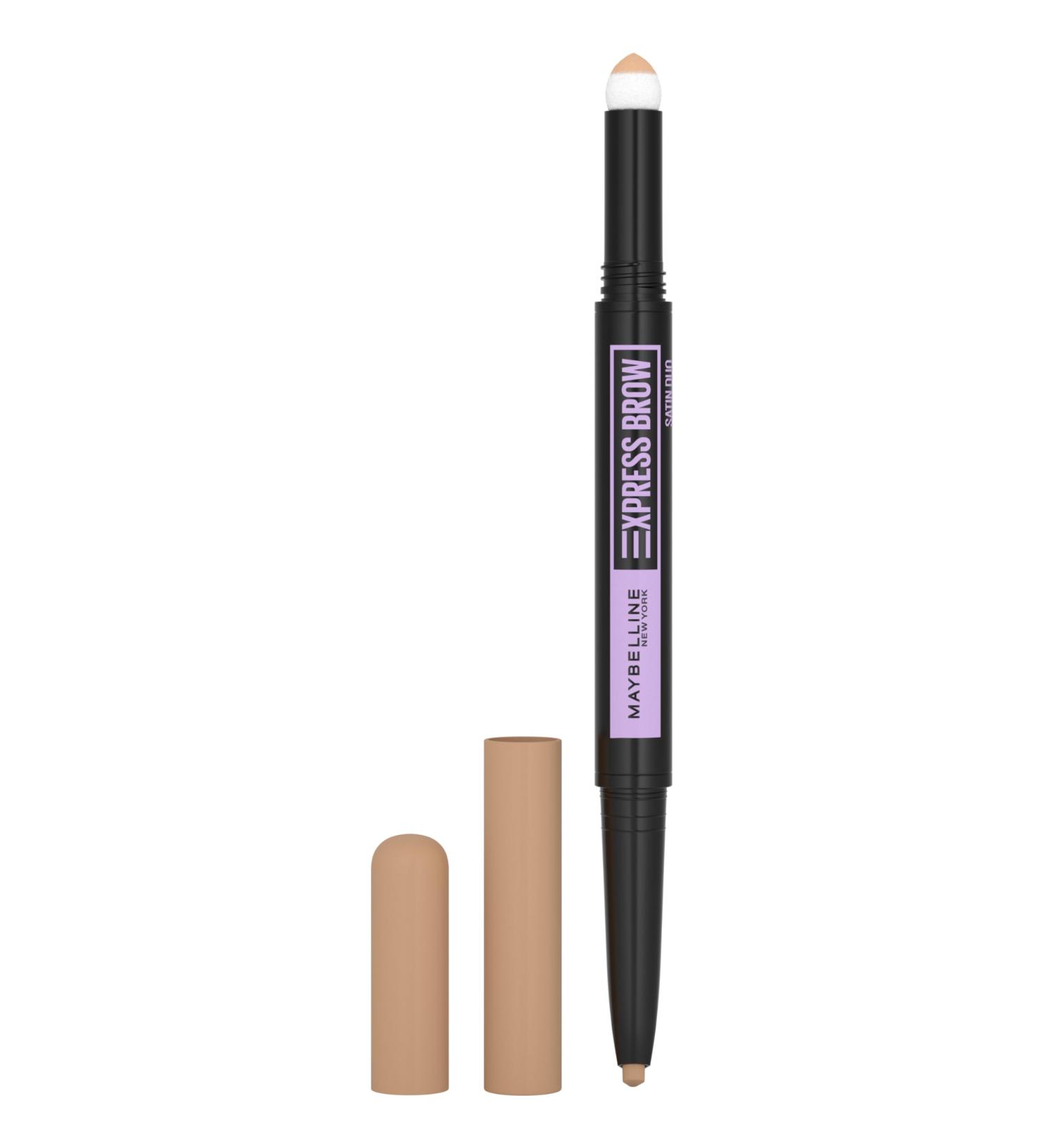 Maybelline New York Express Brow Satin Duo - Eyebrow Pencil & Powder No. 00 Light Blonde 1 Pack - Perfect for Precise & Natural Brows - Buy Online on GoSupps.com