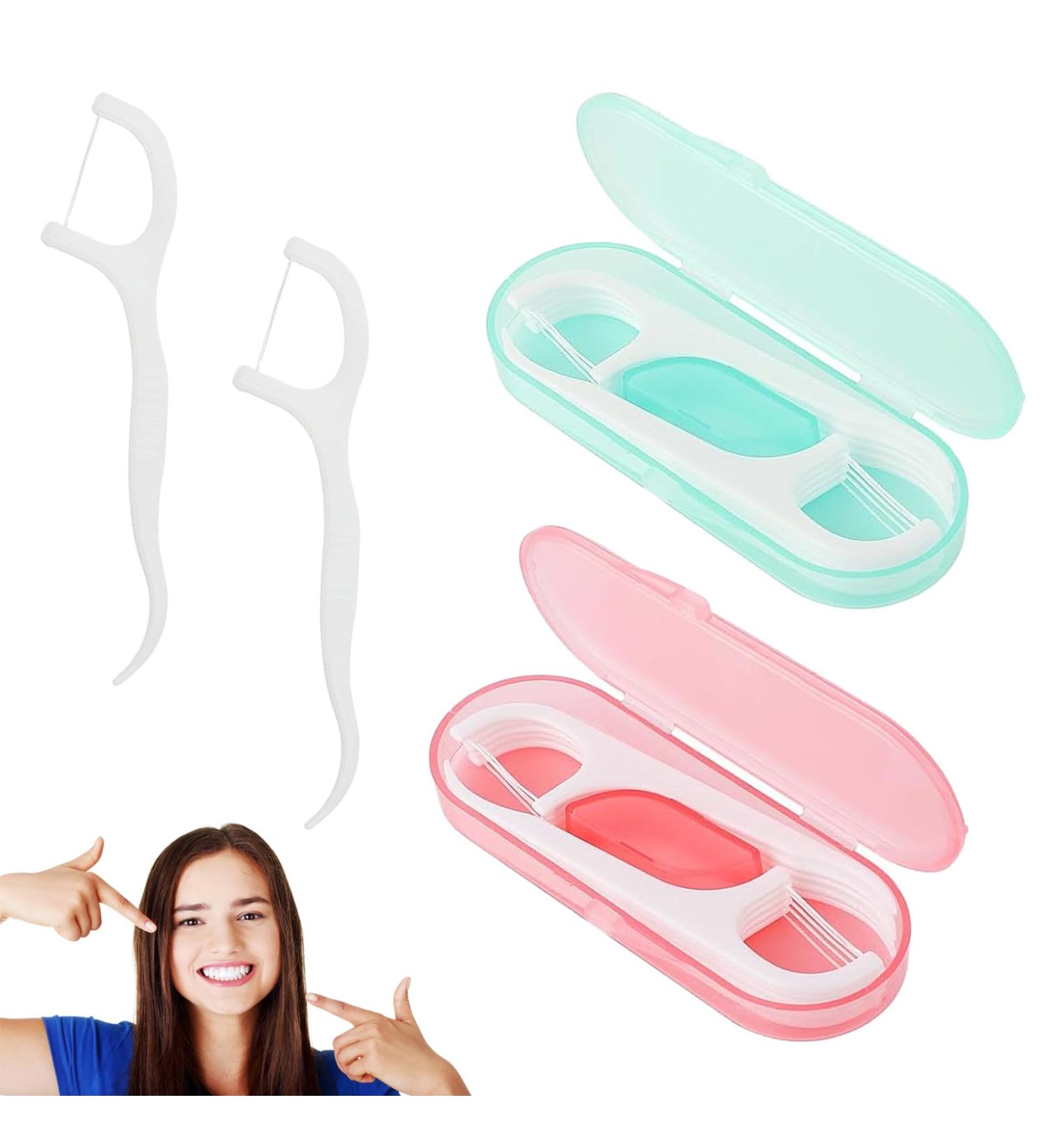 20 Picks Dental Floss Sticks & Portable Box - Travel-Friendly Tooth Cleaner for Family & Hotel Trips - Buy Online on GoSupps.com