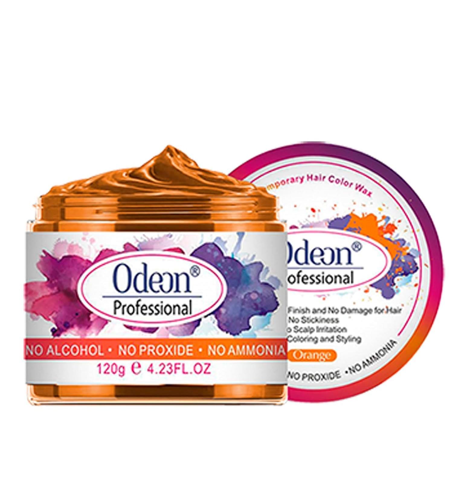 Odeon Temporary Hair Color Wax - Natural & Washable Hair Dye for Kids & Adults Orange (4.23oz) | Easy Application Beeswax & Tea Tree Extract - Buy Online on GoSupps.com
