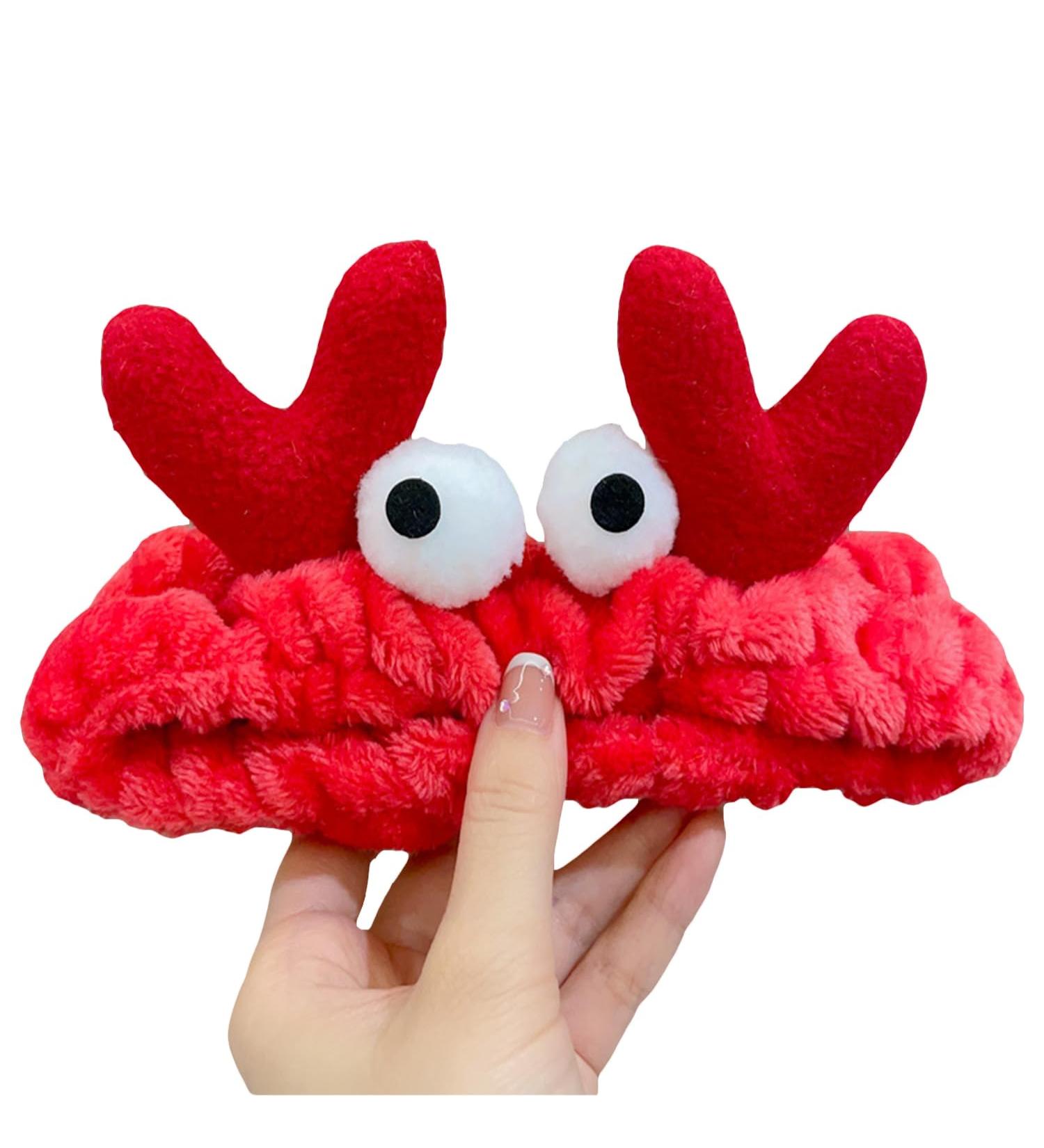 XNHIU Cute Crab Plush Headband Face Wash Headband Animal Makeup Headbands Christmas Hair Accessories for Halloween Christmas Party - Buy Online on GoSupps.com