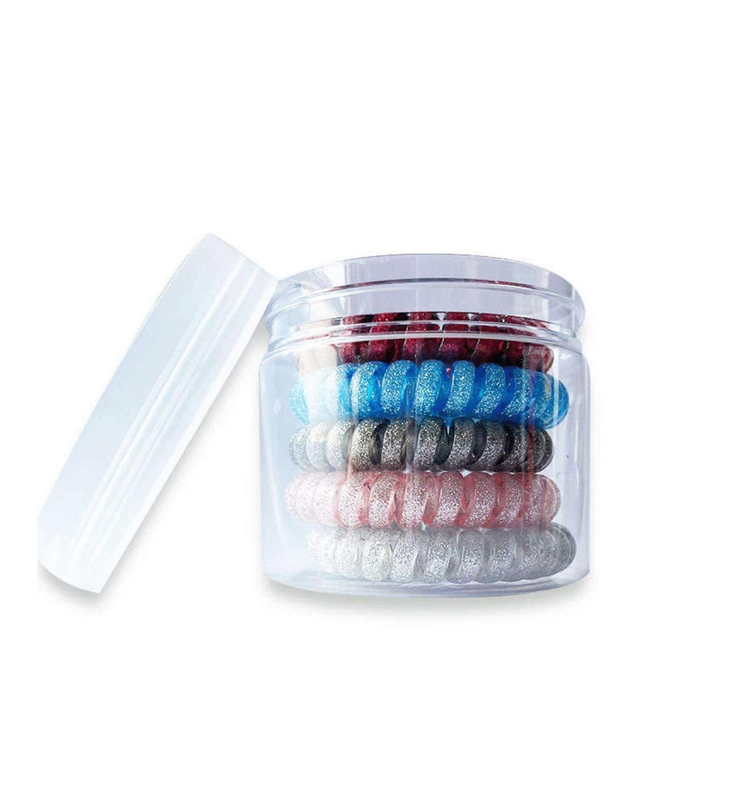 Spiral Coil Elastic Hair Ties - Set of 10 | Strong Hold Hair Accessories - Buy Online on GoSupps.com