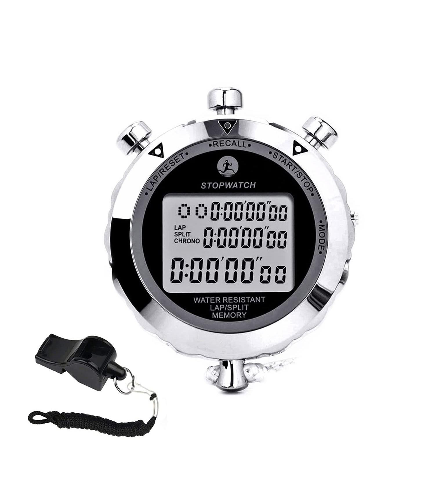 Rolilink Digital Stopwatch Timer - 100 Lap Metal Stop Watch for Sports Competition - Buy Online on GoSupps.com