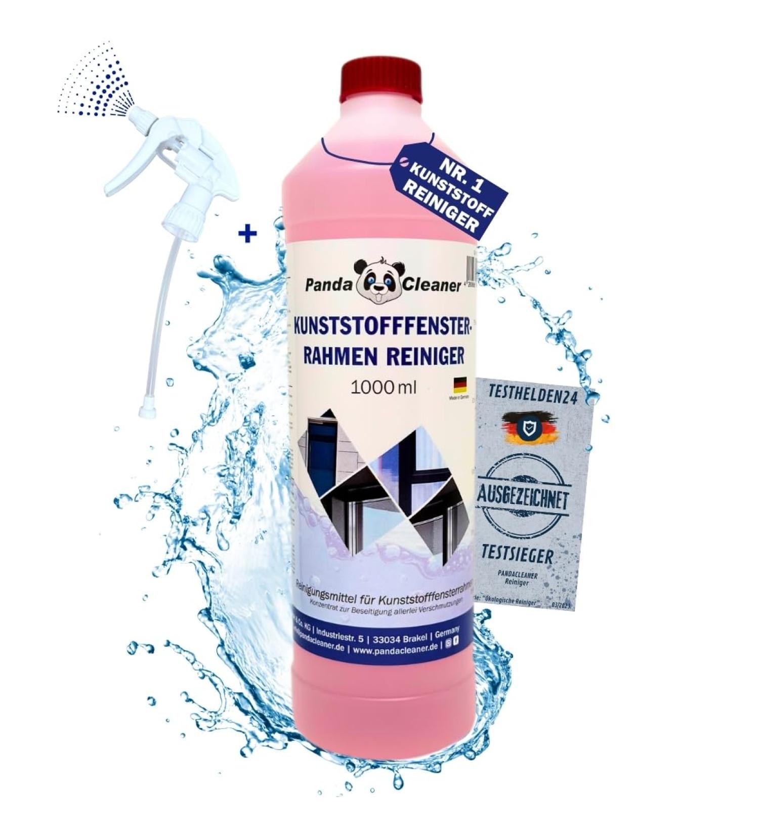 Pandaclean 1L Plastic Window Cleaner - Powerful Adhesive Residue Remover for All Plastic Surfaces - Effective Against Stubborn Dirt - Buy Online on GoSupps.com