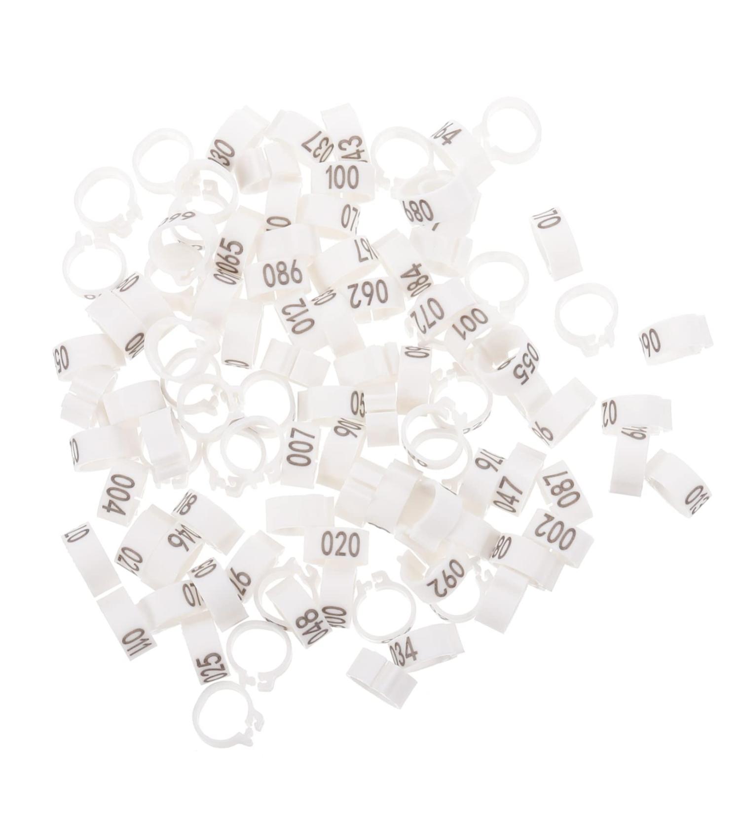 CORHAD 100 Pcs Pigeon Anklet Pigeons Identification Ring Duck Leg Number Plastic White Products 1.3X1.3CM White - Buy Online on GoSupps.com