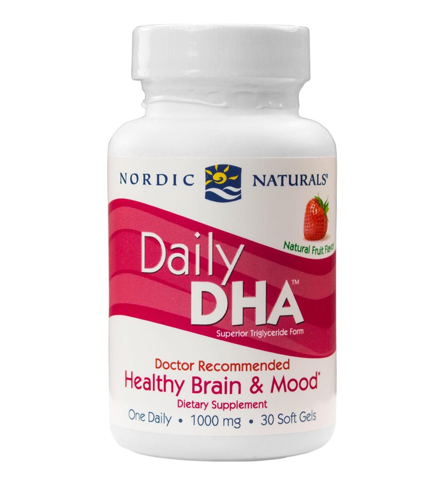 Nordic Naturals Daily DHA 1000mg - Natural Fruit Flavor - 30 Soft Gels - Buy Online on GoSupps.com