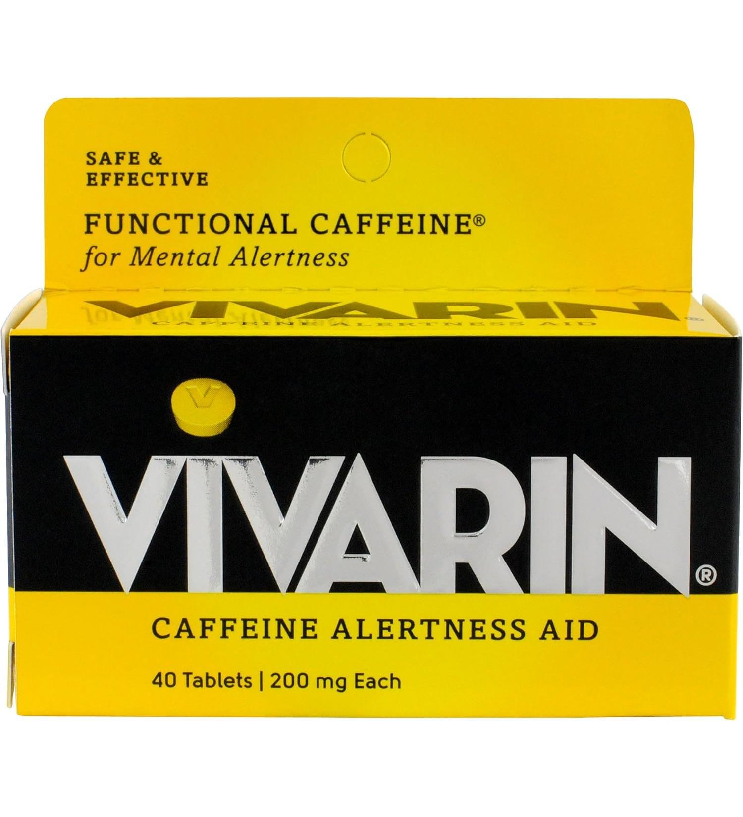 Vivarin Caffeine Alertness Aid 200mg - Pack of 2 x 40 Tablets | Fast International Shipping - Buy Online on GoSupps.com