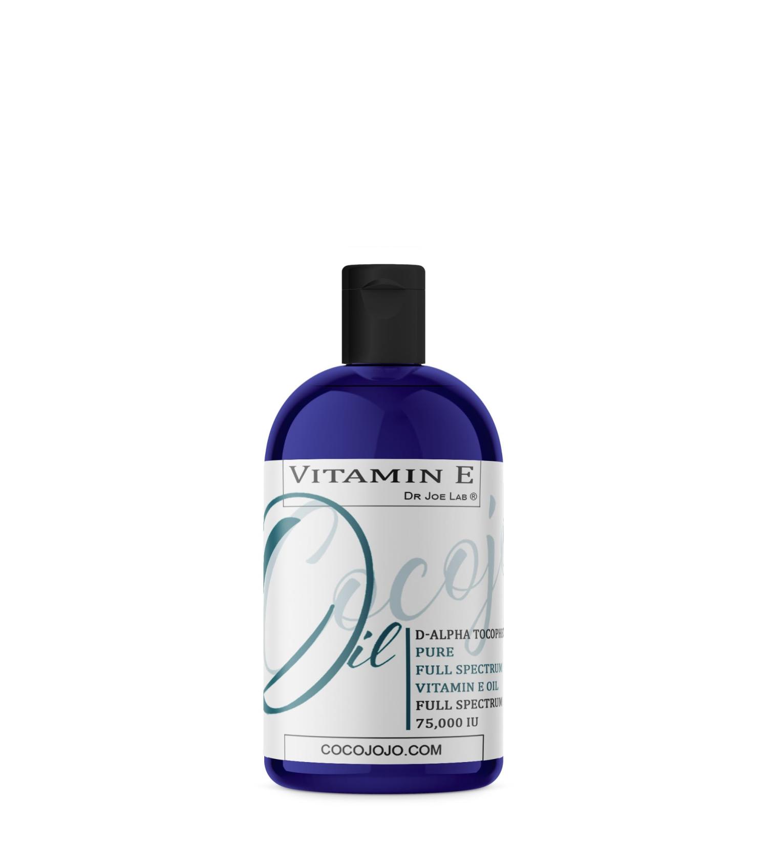 Vitamin E Oil 100% Pure - 75 000 IU Full Spectrum Alpha Tocopherol - Hydrating Skin Hair & Nails - 4 oz - Buy Online on GoSupps.com