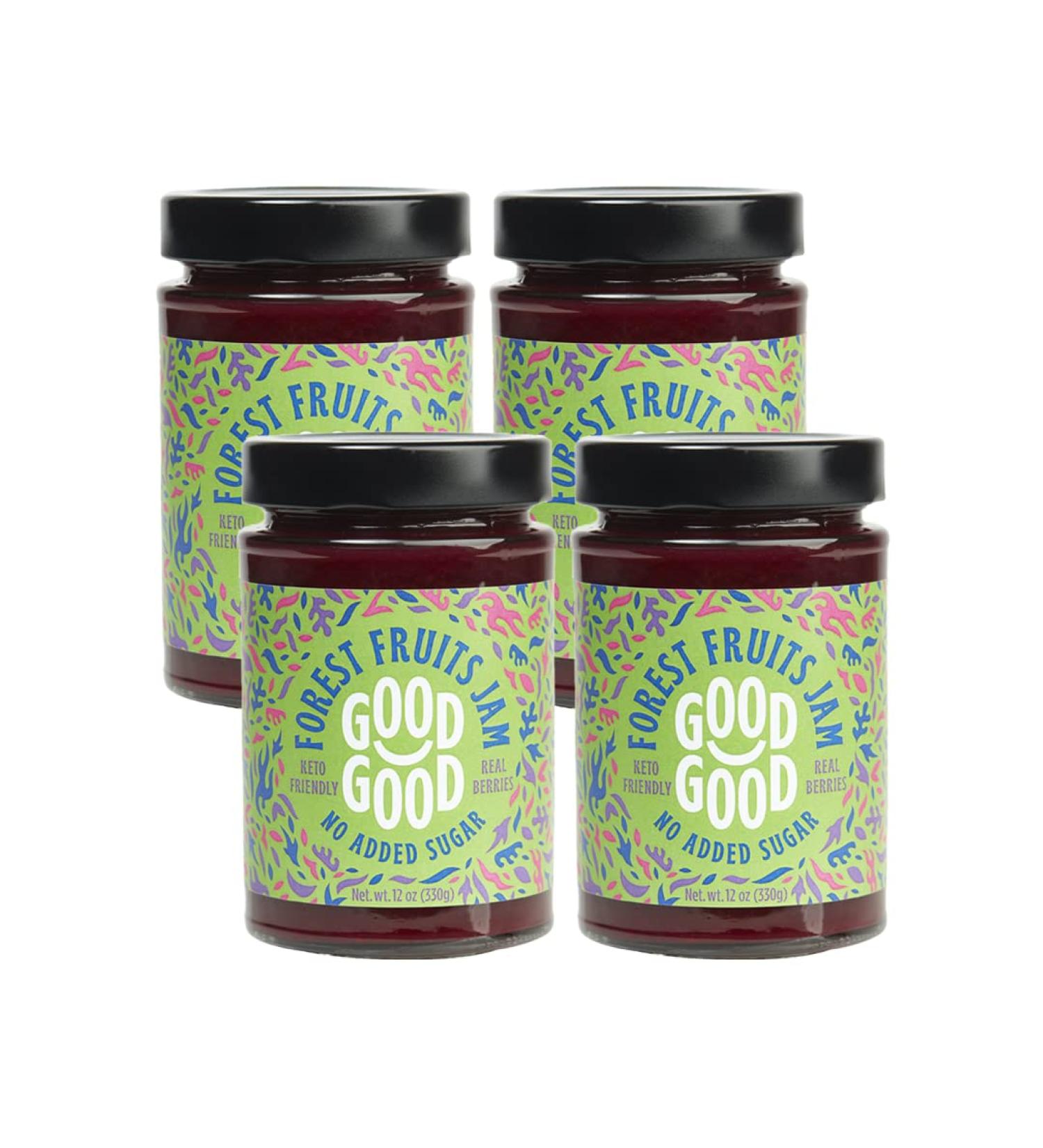 GOOD GOOD Sweet Forest Fruit Jam - Keto Friendly - Low Calorie Without Added Sugars - Vegan - Gluten Free - Preserves - 330g x4 - Buy Online on GoSupps.com