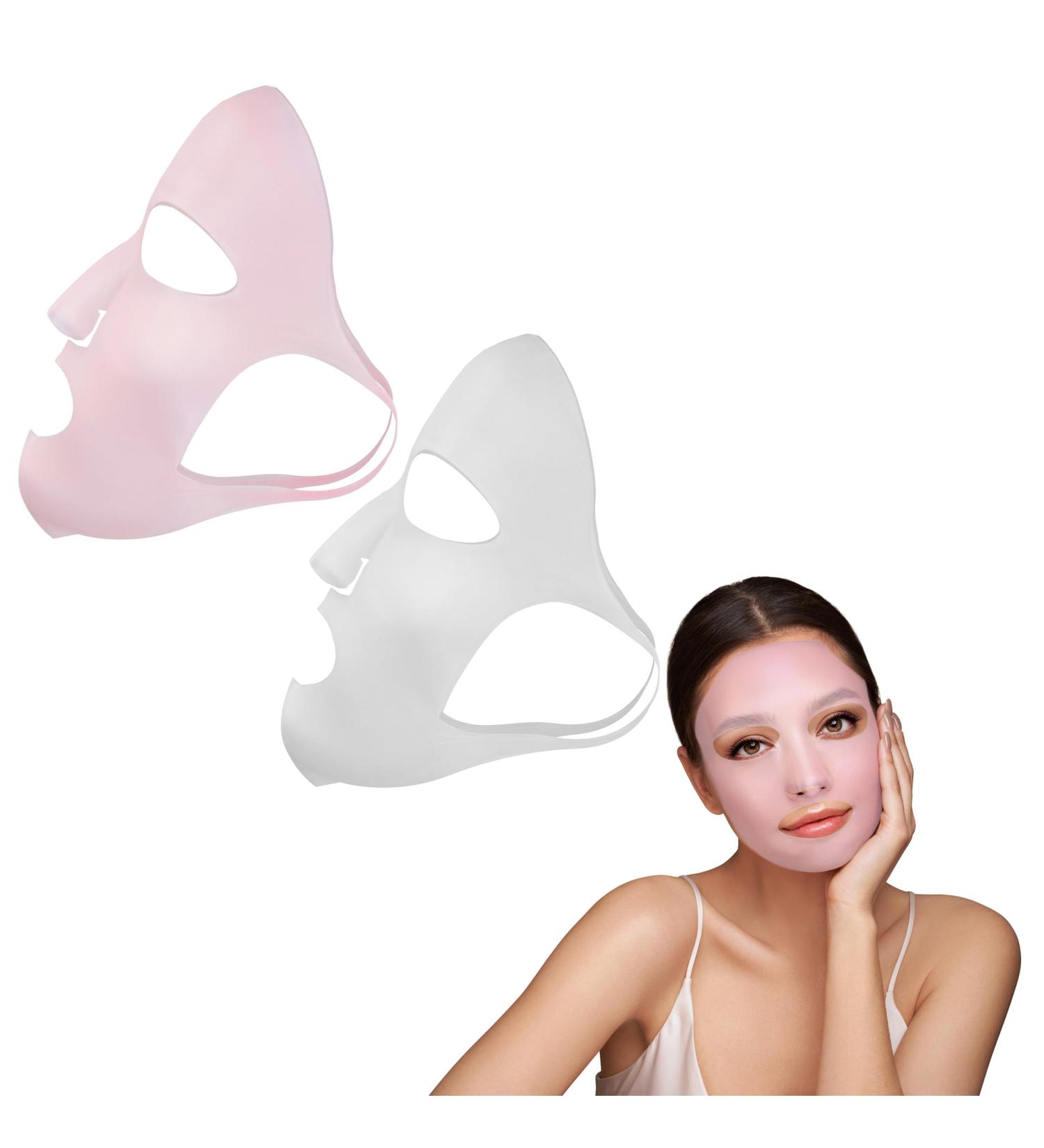 7Penn Reusable Silicone Face Mask Cover Set - 2 Pack Pink & White | Eco-Friendly Skin Care Solution - Buy Online on GoSupps.com