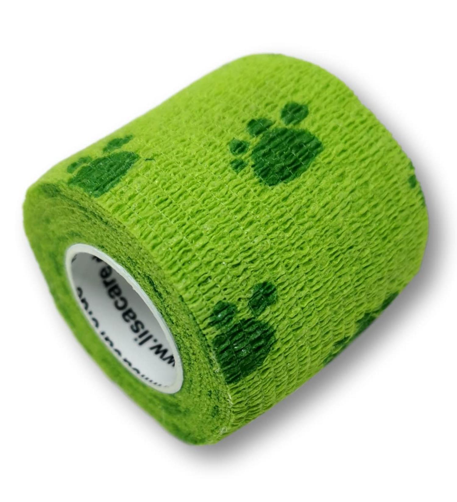 Lisacare Self-Adhering Bandages for Pets & Horses - 4 Rolls 5cm Wide Elastic Cohesive Multiple Colors & Motifs (Tatze Light Green) - International Shipping - Buy Online on GoSupps.com