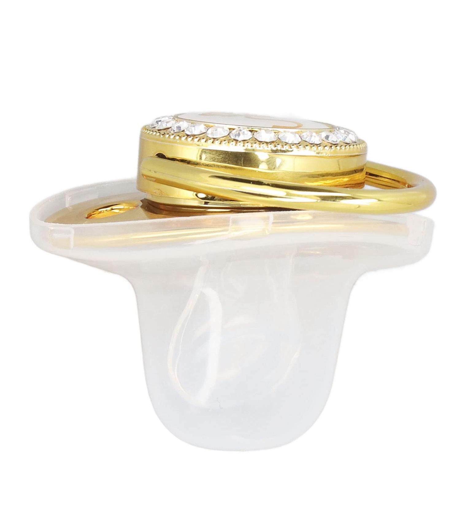 Letter F Shape Pacifier - Stylish Silicone Baby Pacifier with Chain Clip for Home & Travel - International Shipping Available - Buy Online on GoSupps.com