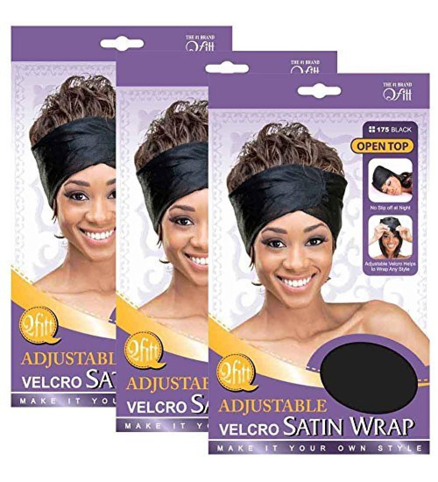 (3 Pack) Qfitt Adjustable Velcro Satin Open Wrap 175