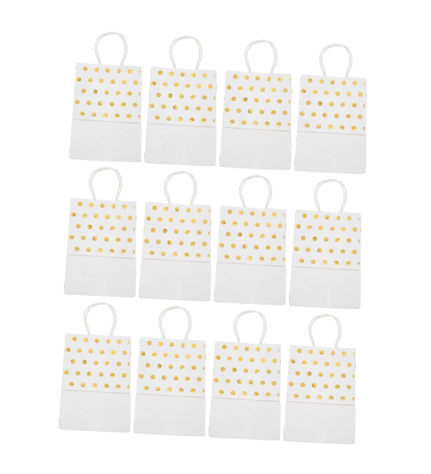 HOMSFOU 12pcs Gift Bag Dot Gifts Bags Craft Bags with Party Bags Flower Bouquet Bags Holiday Present Bag Party Favor Bags Bouquet Packaging Bag Bags with Handles Paper Candy Sugar Bag 1 count (Pack of 1) Golden - Buy Online on GoSupps.com
