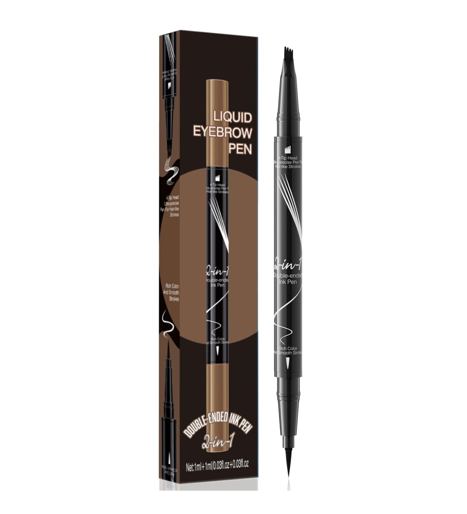 Dual-ended Liquid Eyebrow Pencil with 4 Fork Tips Microblading Eyebrow Pencil for Girls - Buy Online on GoSupps.com