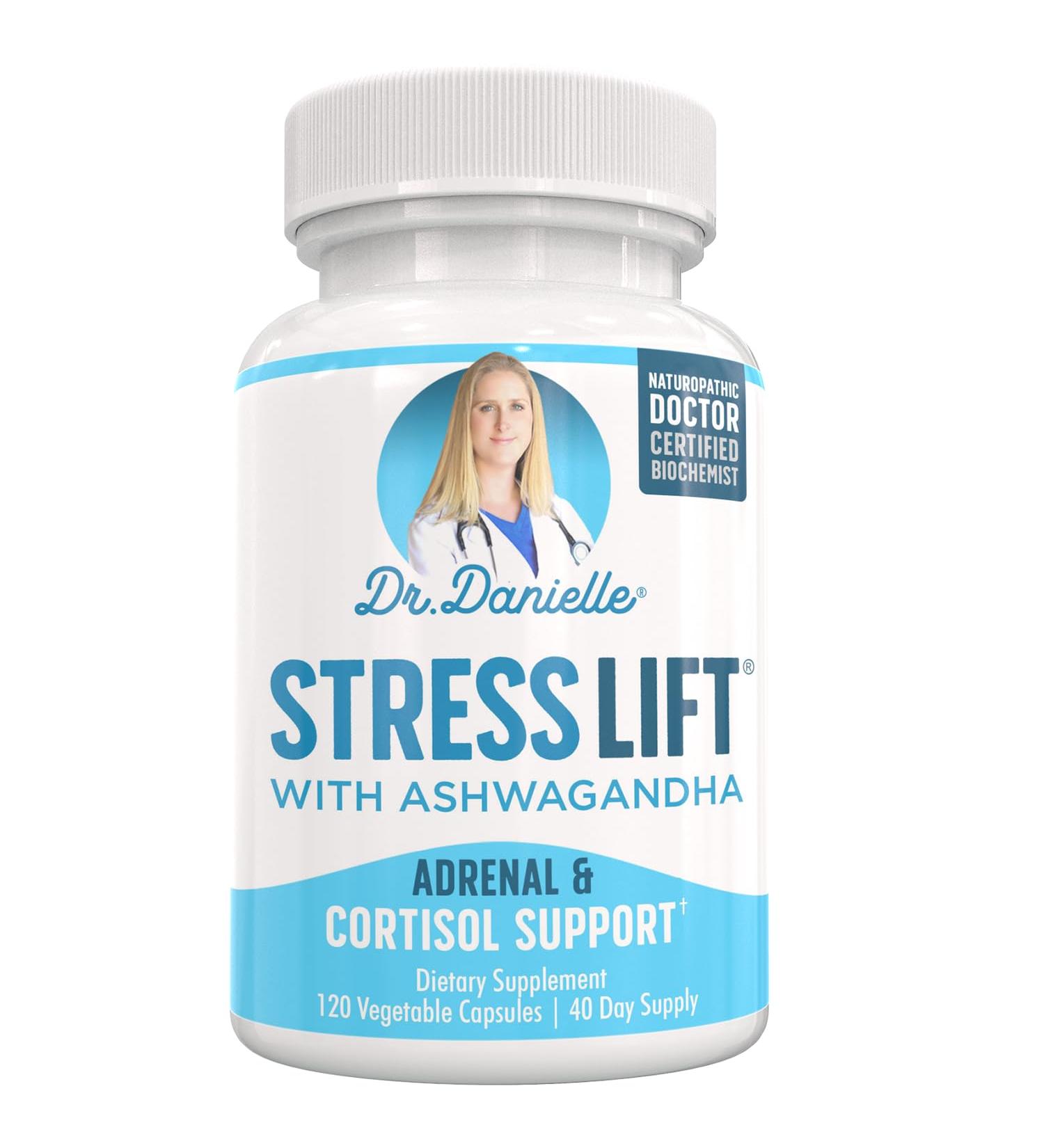 Stress Lift | Best Ashwagandha Supplement - 5 in 1 Organic Stress Relief Adrenal Support Joy Mood & Thyroid Support | Relax The Mind Boost Mood Relieve Stress 120 Vegan Capsules - Buy Online on GoSupps.com