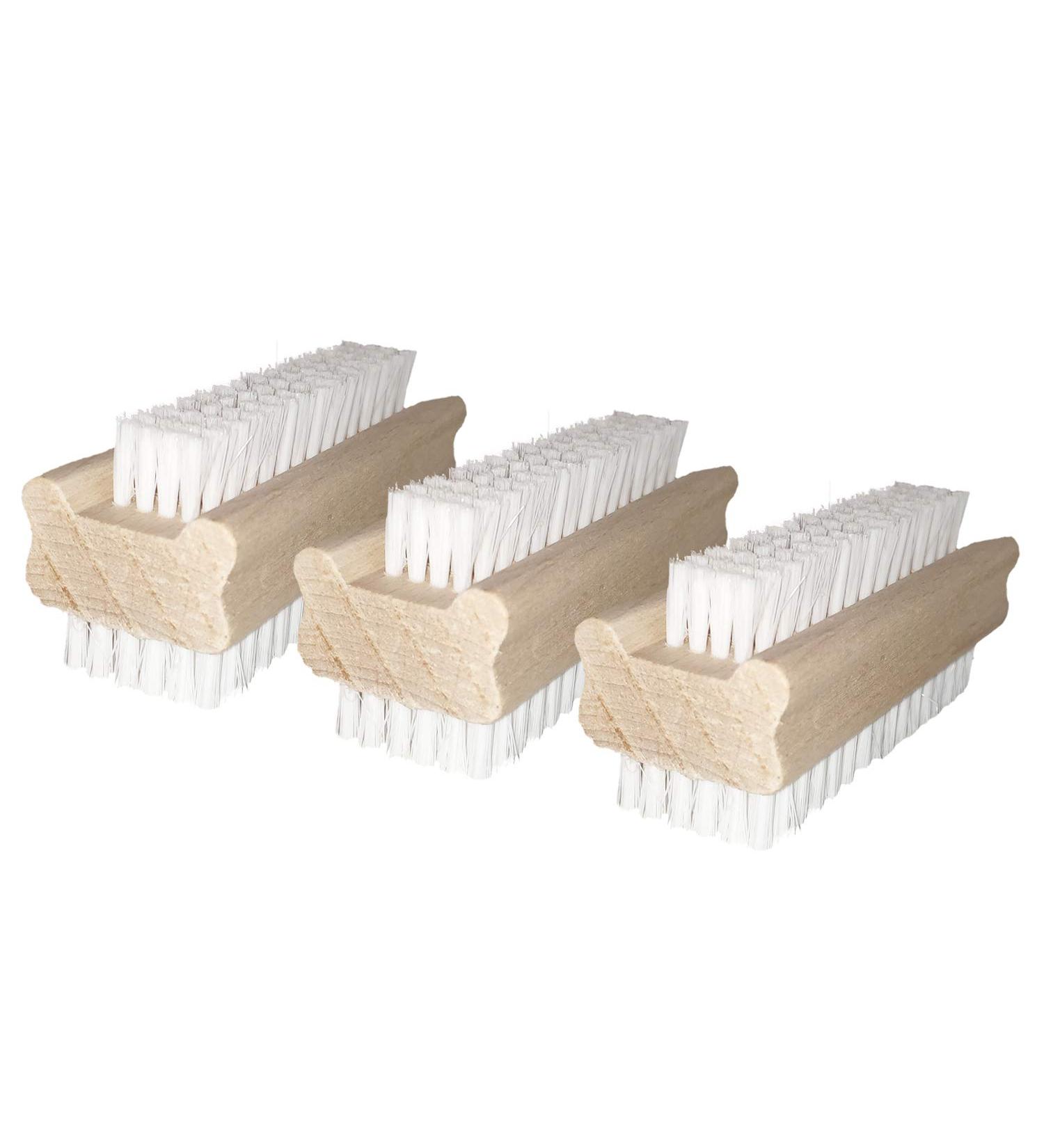 3 Set Premium Nail Brushes - Wooden Hand Washing Brush with White Bristles - Made in Germany for Perfect Nails - Buy Online on GoSupps.com