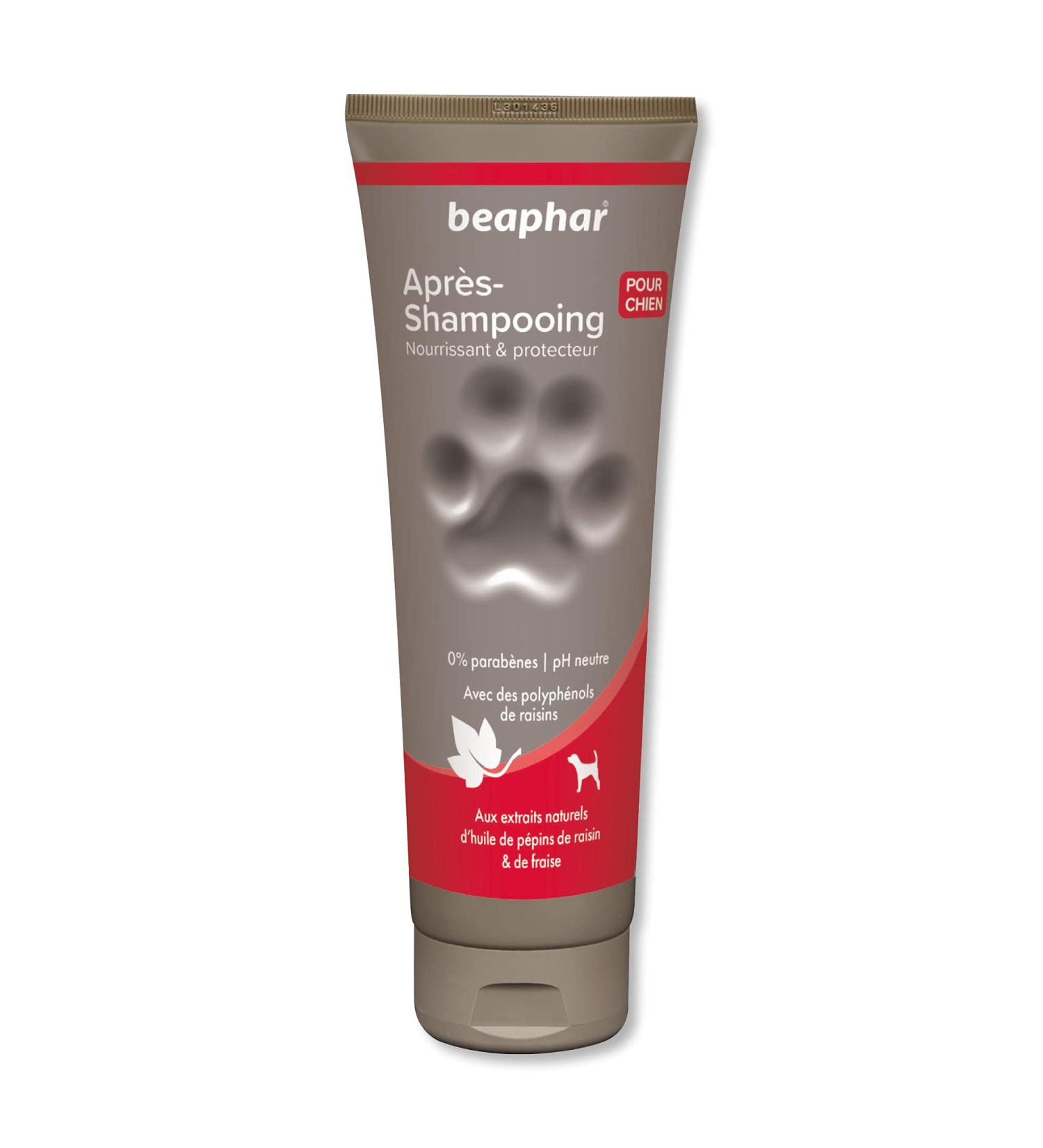 BEAPHAR Premium Dog Conditioner - Natural Grapeseed & Strawberry Oil Extracts - Nourishing & Protecting - Makes Hair Soft & Shiny - pH Neutral & Paraben Free - 250ml - Buy Online on GoSupps.com