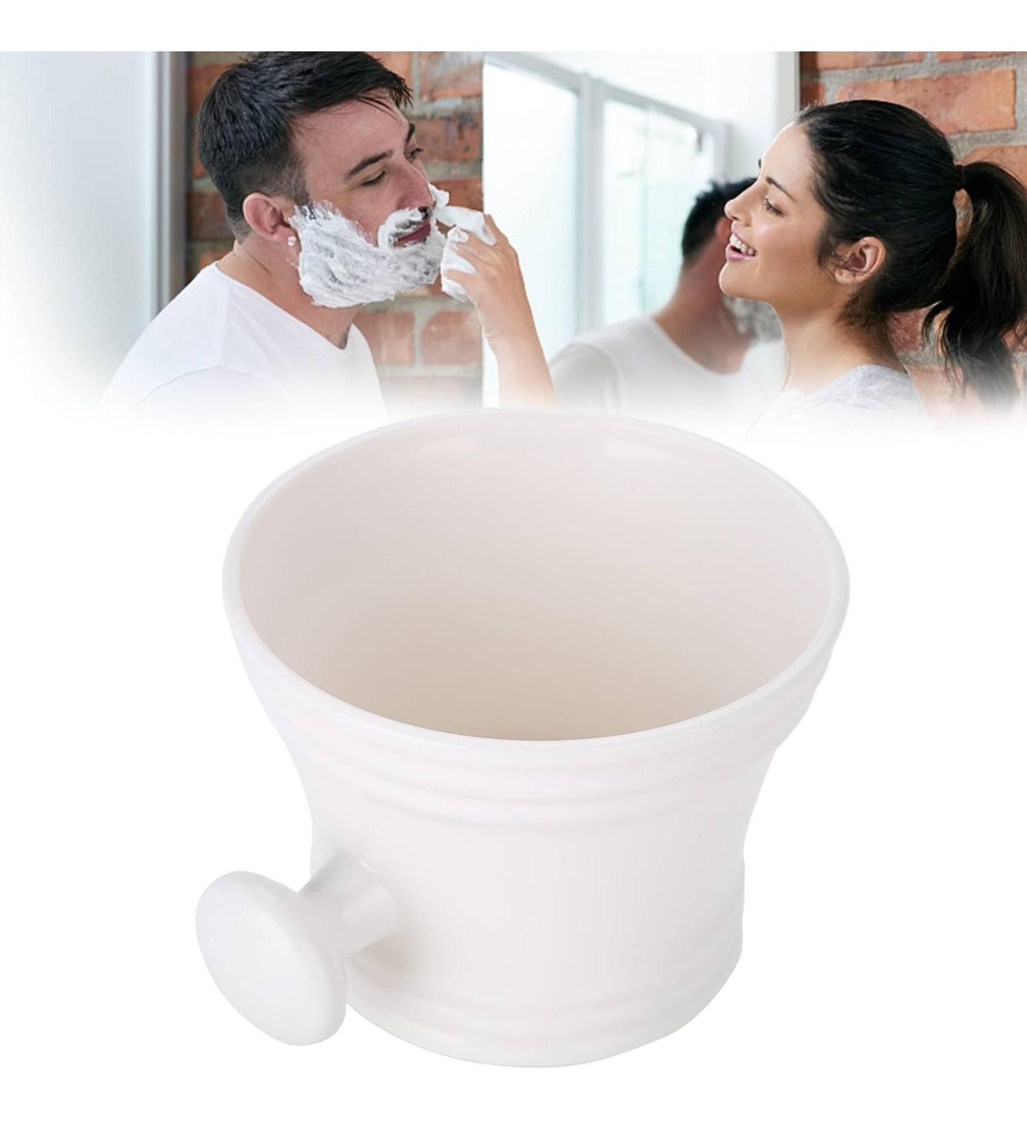 Durable Shaving Soap Mug Bowl for Easy Daily Use - Ideal for Men s Shaving Soap & Cream (White - Buy Online on GoSupps.com