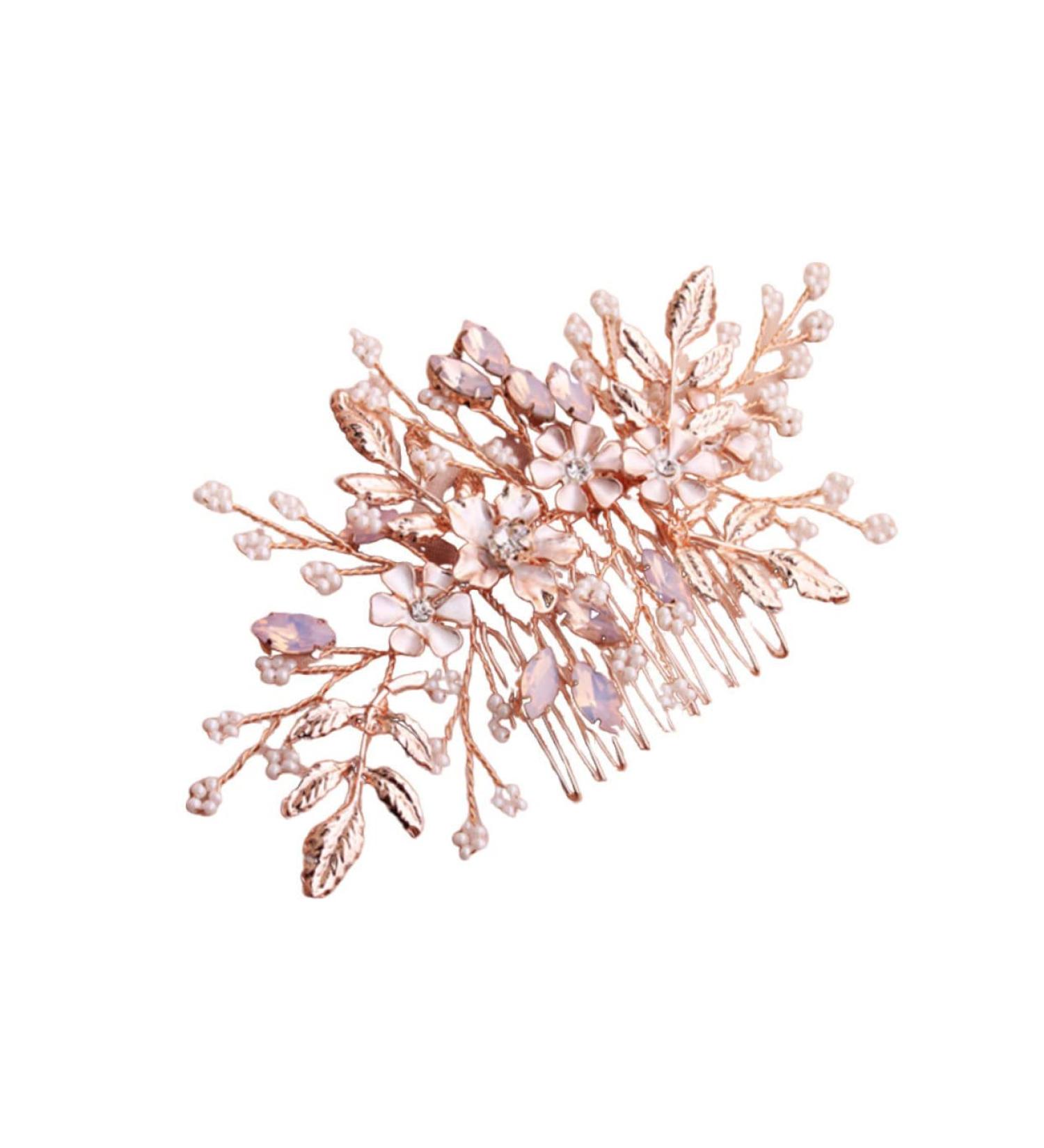 FRCOLOR Pearl Hair Clips Bridal Hair Combs Barrettes Pins Bridal Hair Clips Rhinestone Hair Comb pearl hair barrettes Beautiful Comb Headdress hair accessories bridesmaid the flowers - Buy Online on GoSupps.com