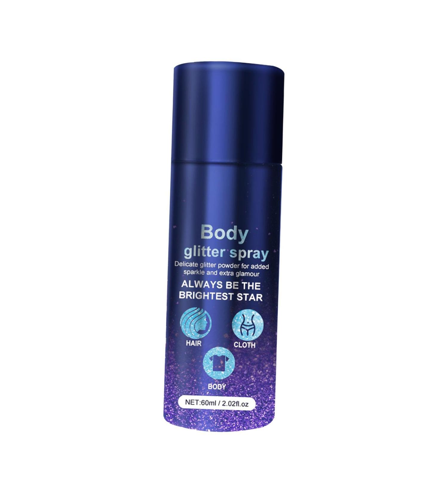 Glitter Spray Body Shimmer Spray 60mlfor Hair and Body Sparkling Spray Glitter Hairspray for Dating Stage Makeup - Buy Online on GoSupps.com