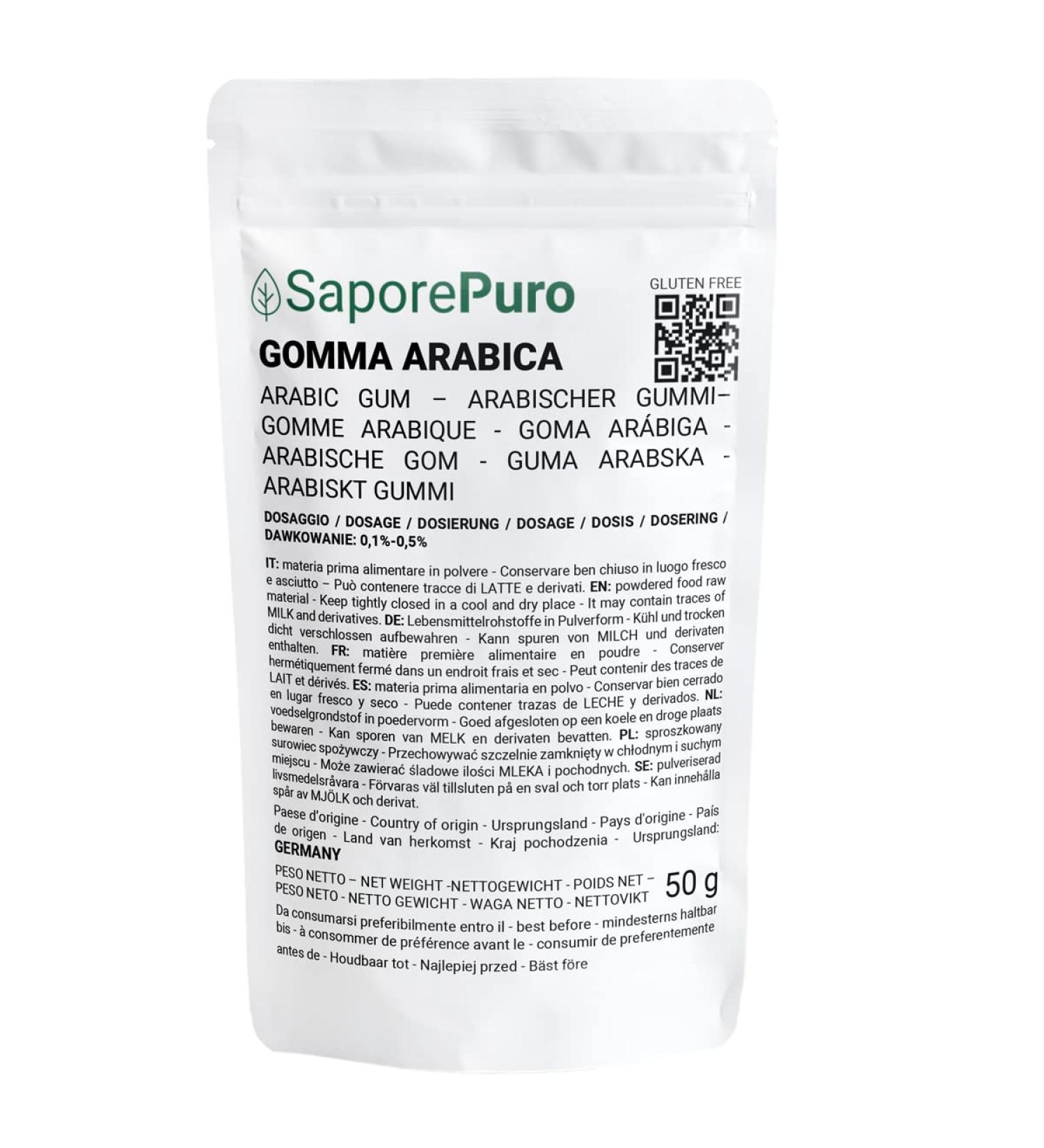 Saporepuro Arabic Gum Powder 50g - Buy Online on GoSupps.com