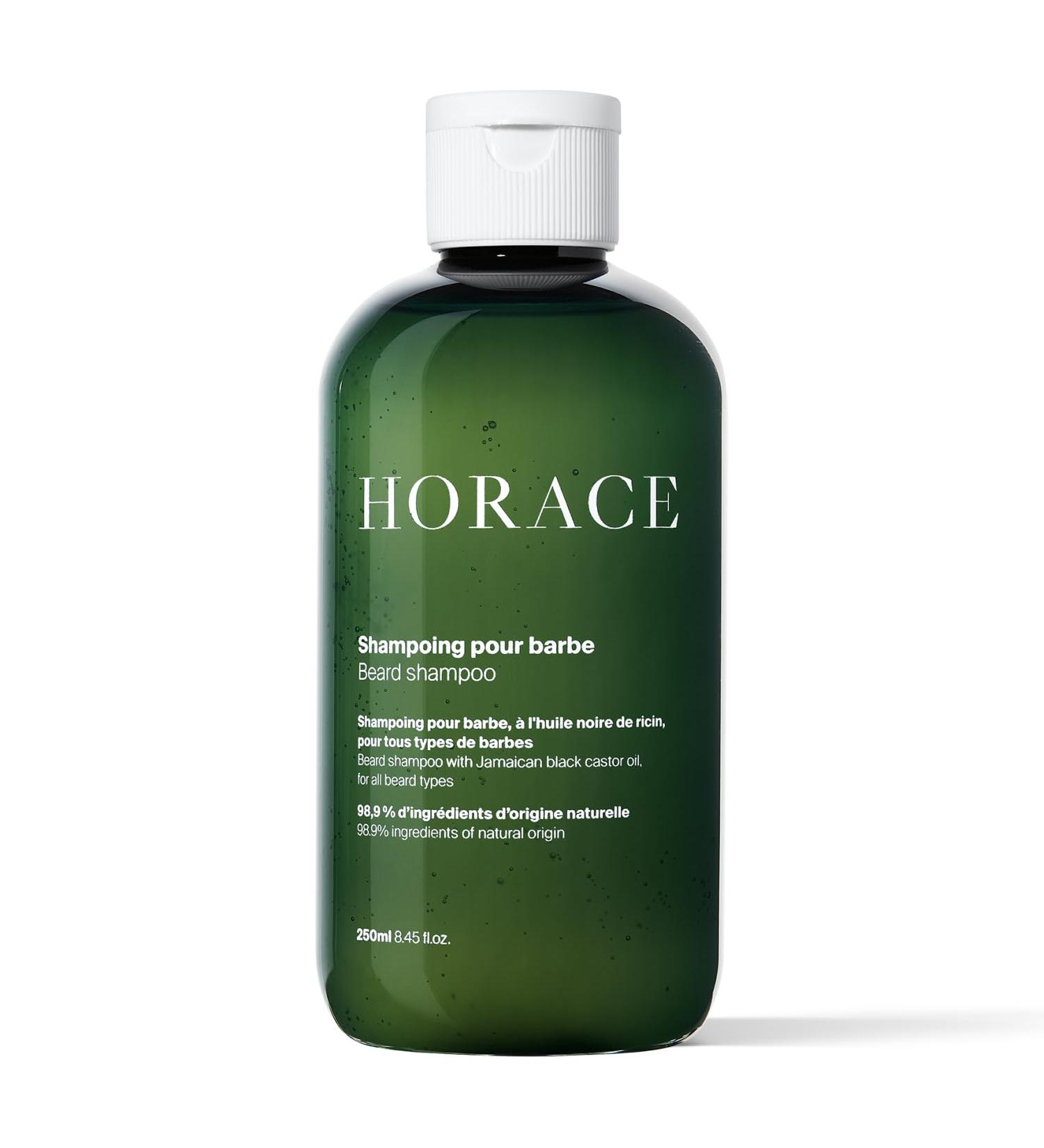 HORACE Beard Shampoo for Men - Sulphate-free Wash with Castor Oil - Gentle Beard Care for All Skin Types - Woody Aromatic Scent 250 ml - Buy Online on GoSupps.com