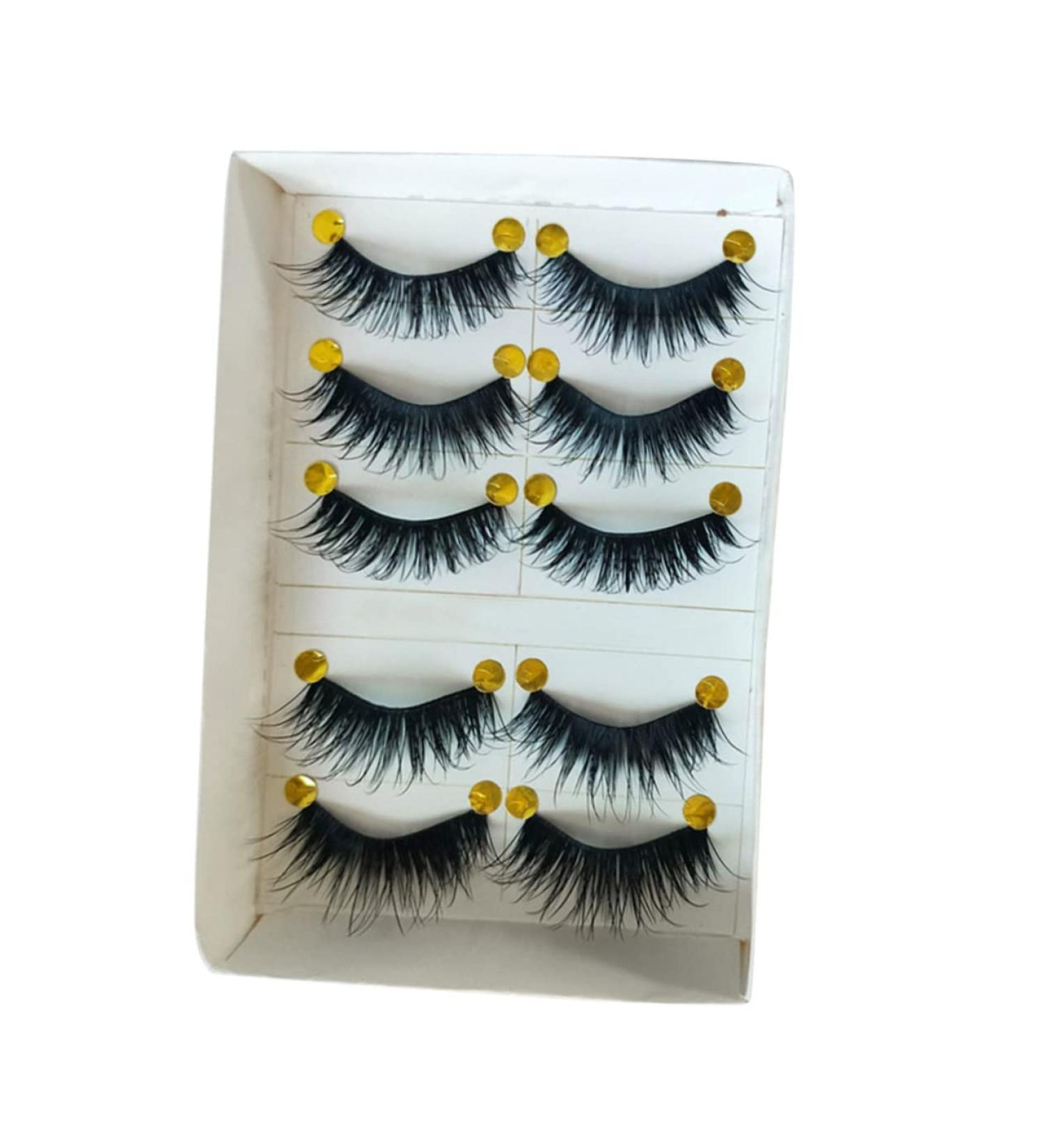 Housoutil 5 Pairs False Eyelashes False Lashes Banana Hair Claw Clips Pink Makeup Eyelashes Elf Eyebrow Pencil Fake Eyelashes Tape Dispenser Natural False Magnetic Cotton Thread 3d - Buy Online on GoSupps.com