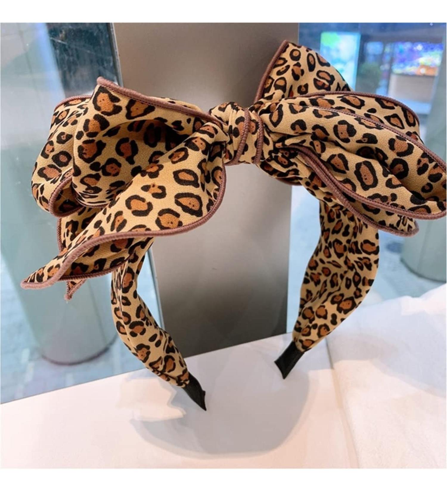 Leopard Print Multi-Layer Bow Headband for Women | Retro Hair Accessories - Buy Online on GoSupps.com