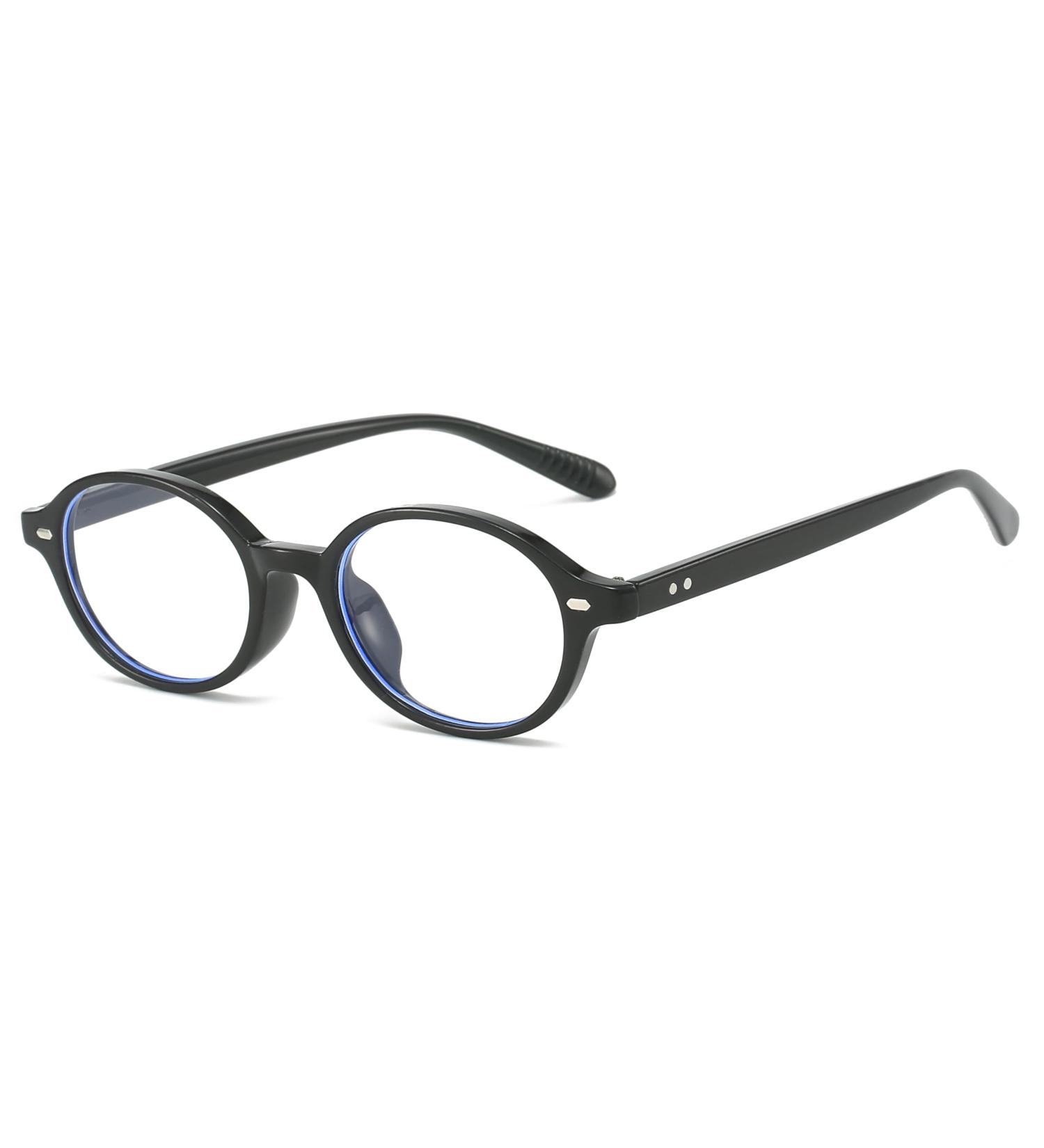 Buy Tech-Line-Direct Fashion Accessories: Stylish Small Oval Glasses for Men & Women - Retro 90s Black Frame + Clear Lens - Buy Online on GoSupps.com