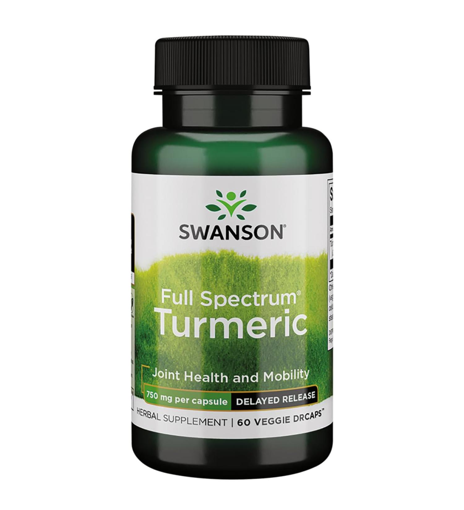 Swanson Full Spectrum Turmeric Delayed Release 750 Milligrams 60 Veg Capsules