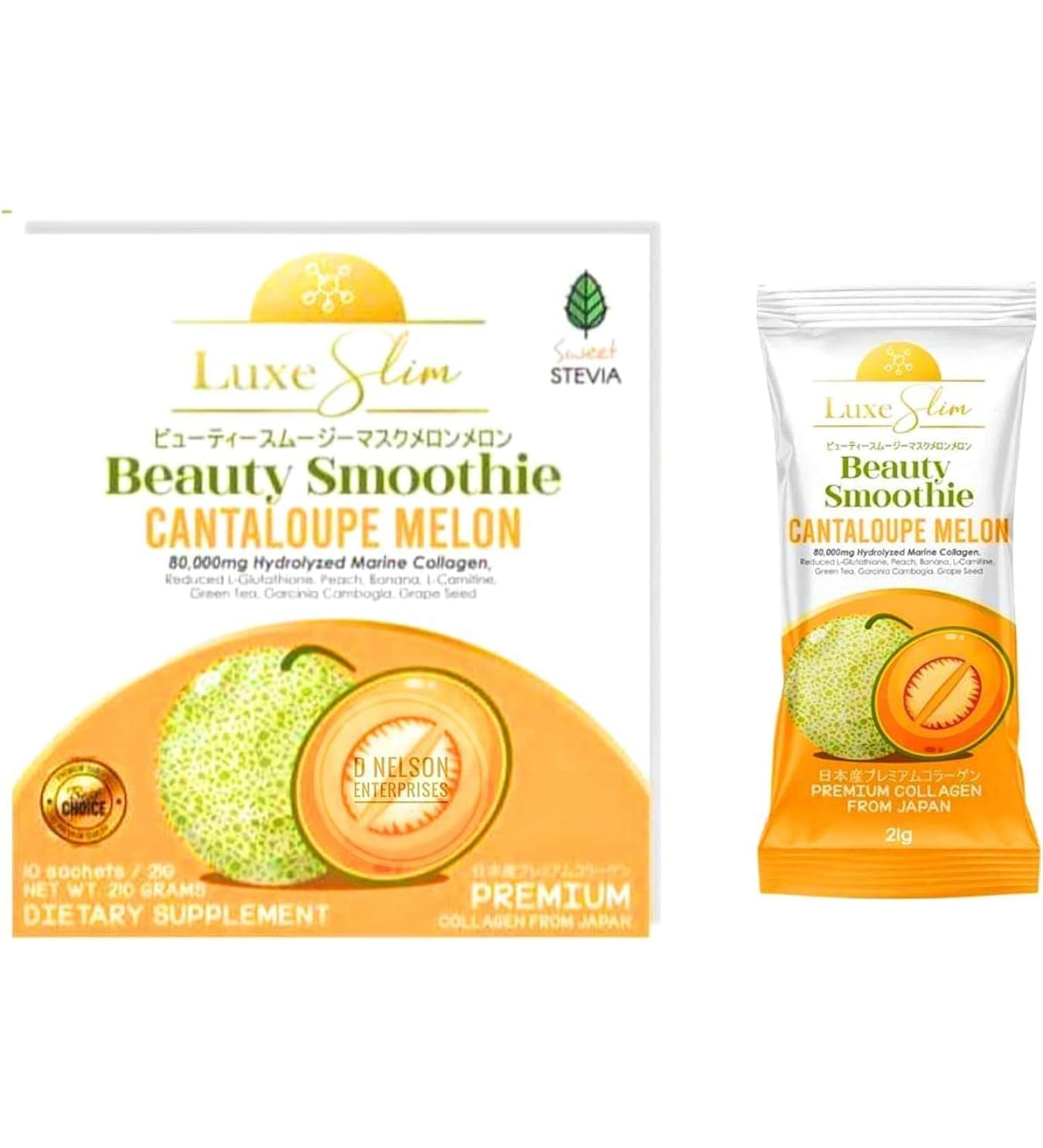 Luxe Slim Beauty Smoothie Cantaloupe Melon (21g x 10 Sachets) 1 Box - Buy Online on GoSupps.com